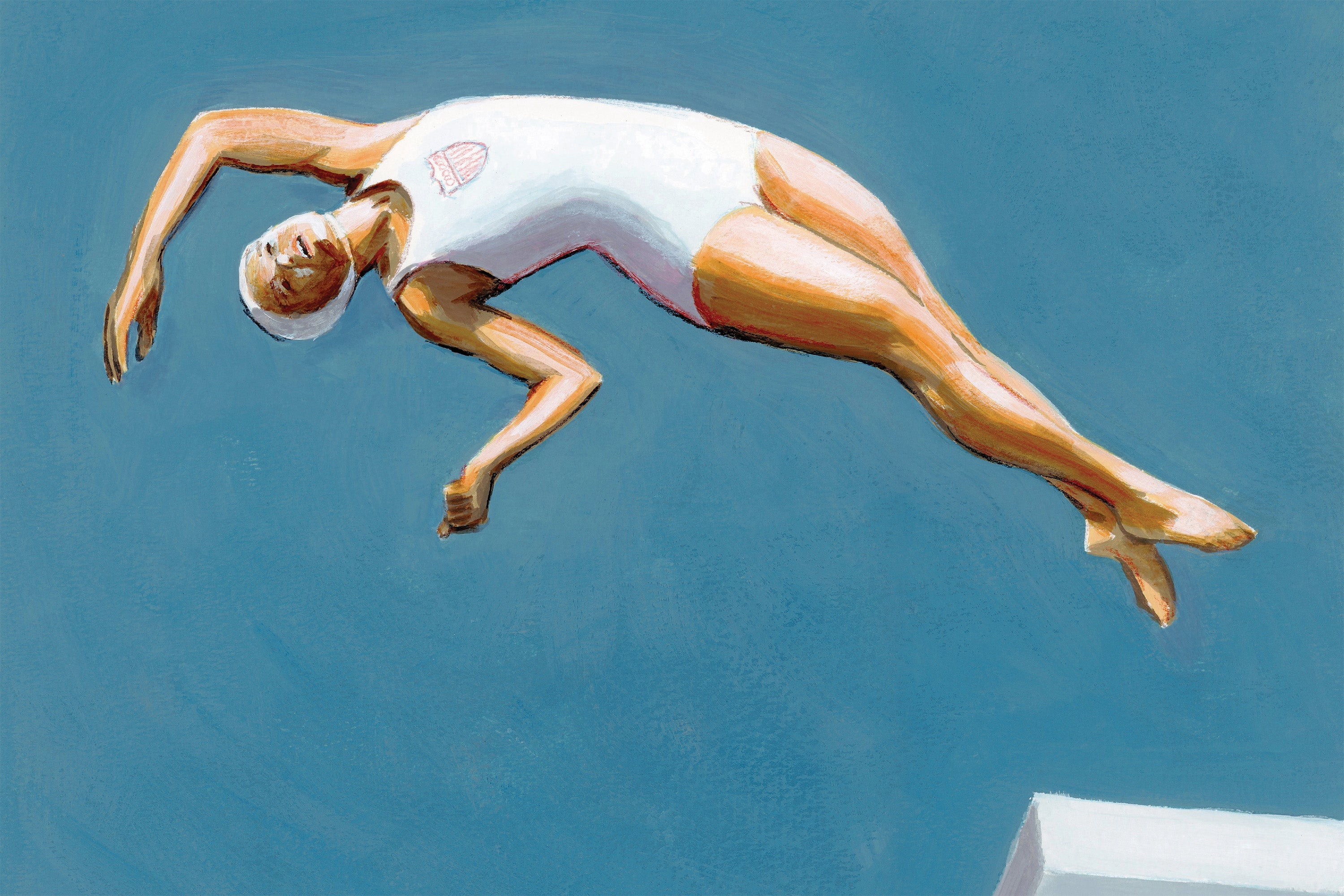 wall-art-print-canvas-poster-framed-Diver in Aqua Sky-1