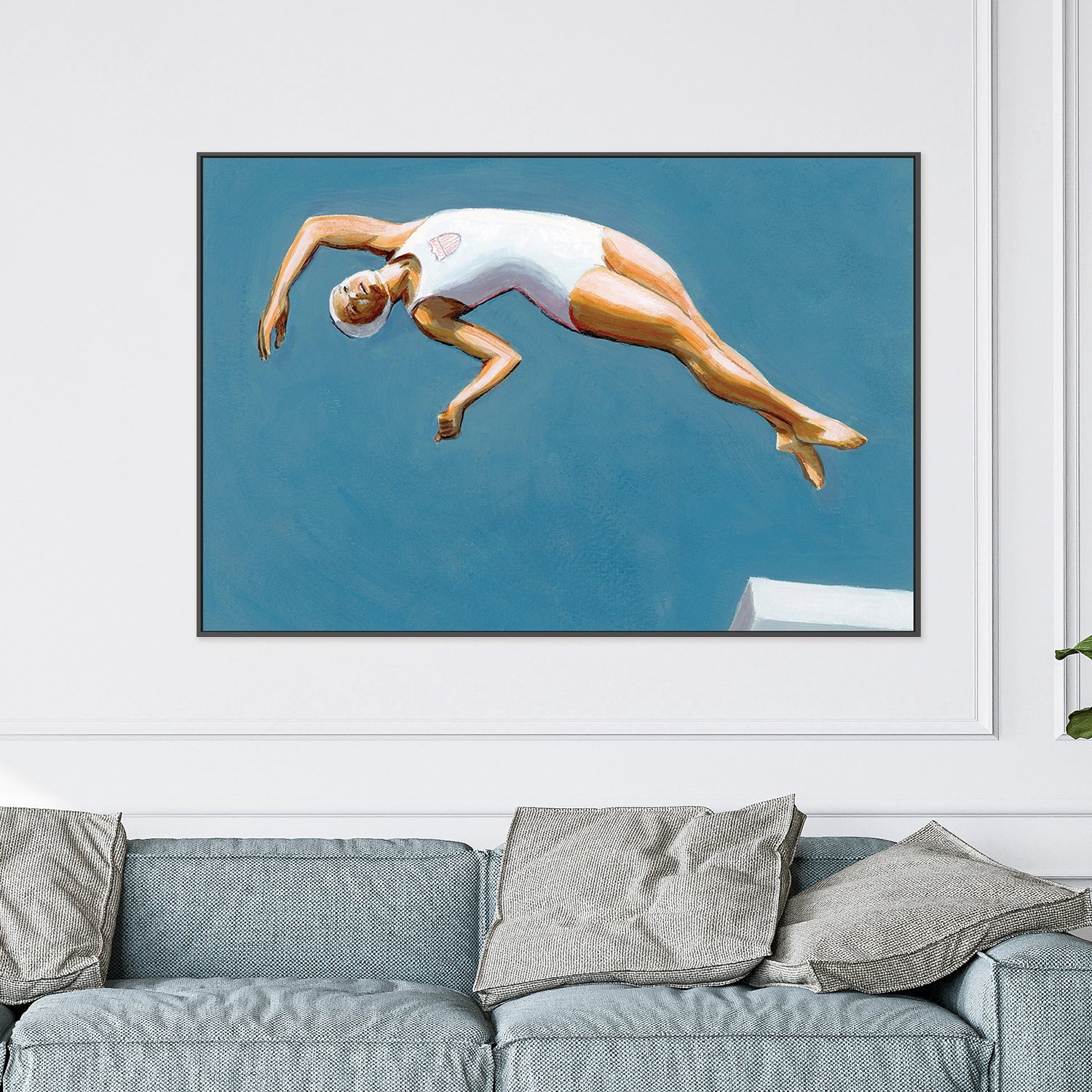 wall-art-print-canvas-poster-framed-Diver in Aqua Sky-2