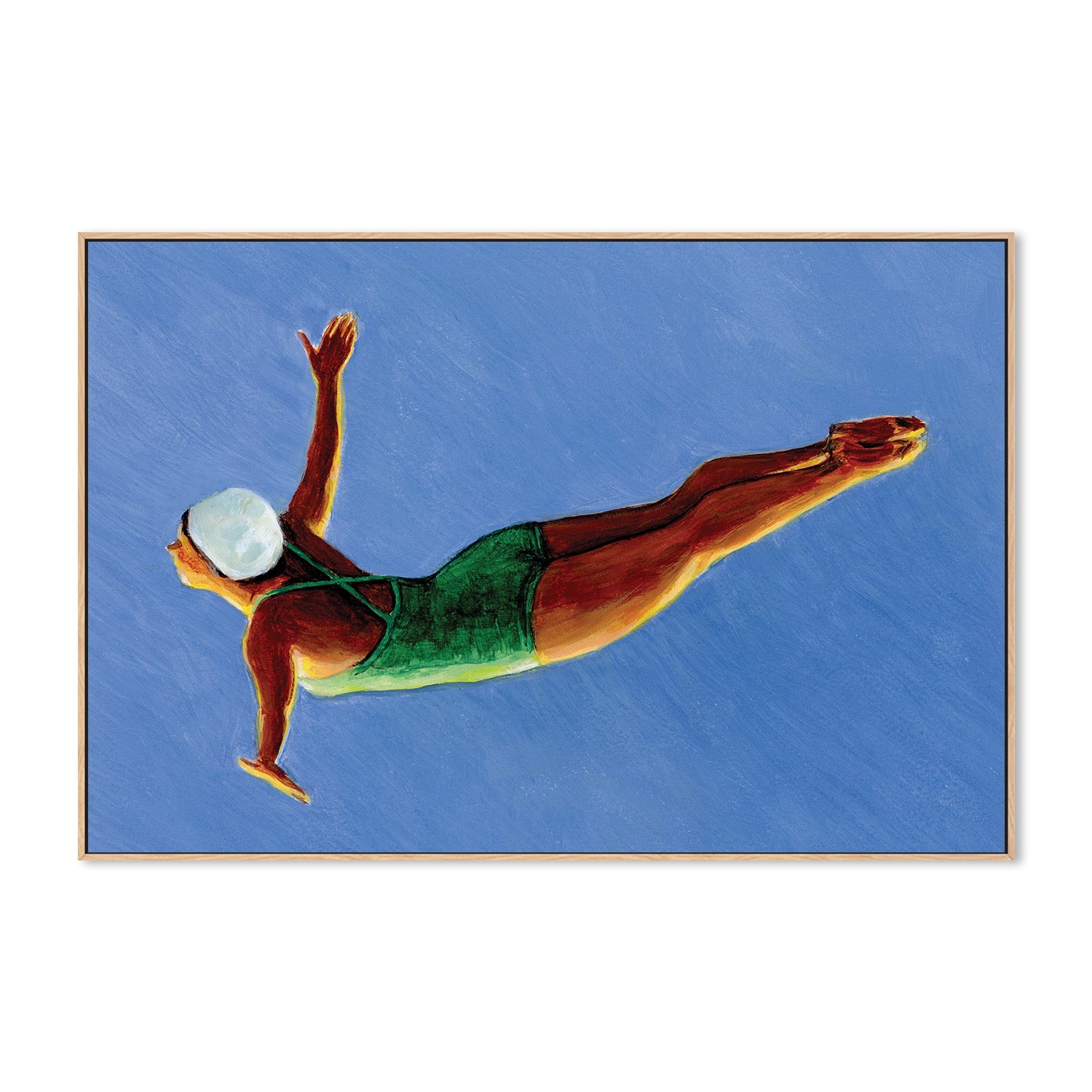 wall-art-print-canvas-poster-framed-Diver in Green Swimsuit-4