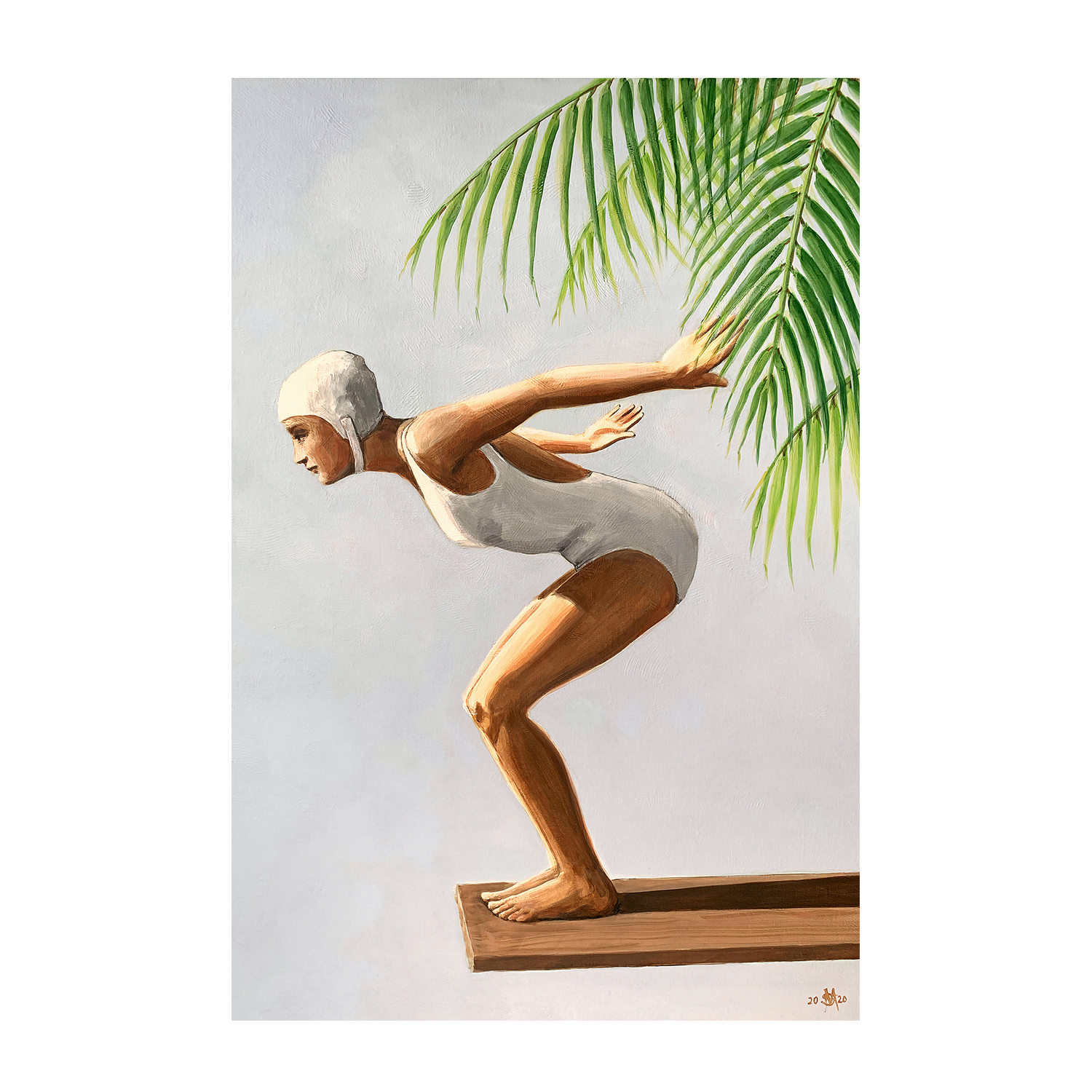 wall-art-print-canvas-poster-framed-Diver With Palm, Style A , By Sarah Morrissette-1
