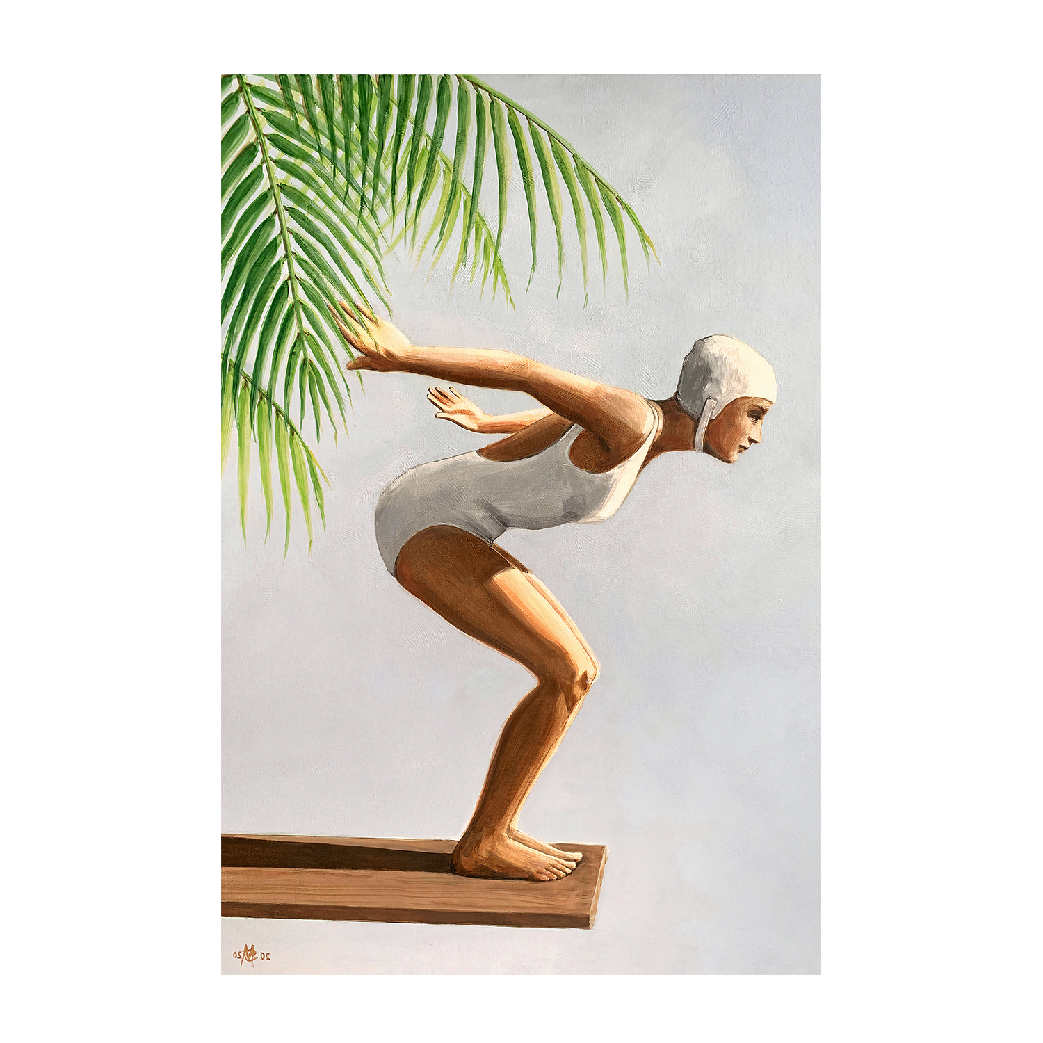 wall-art-print-canvas-poster-framed-Diver With Palm, Style B , By Sarah Morrissette-1