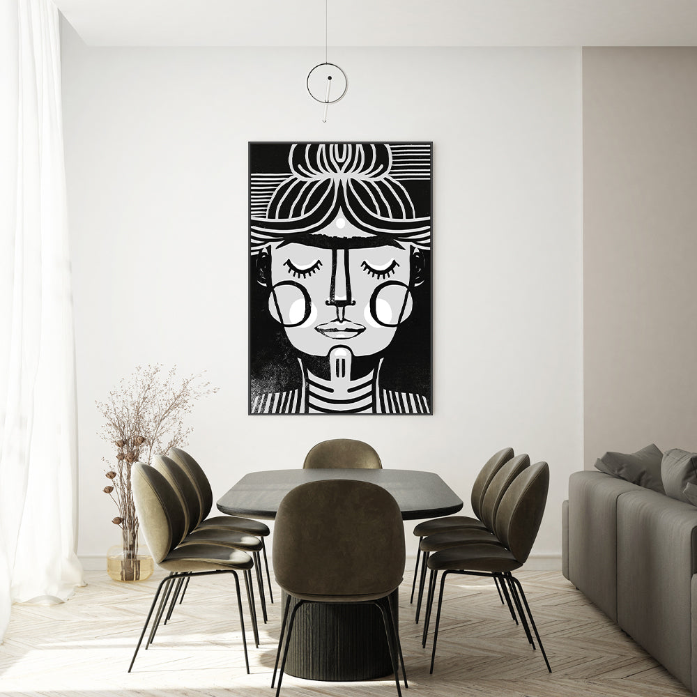 wall-art-print-canvas-poster-framed-Dreaming Frida In Black And White , By Treechild-GIOIA-WALL-ART