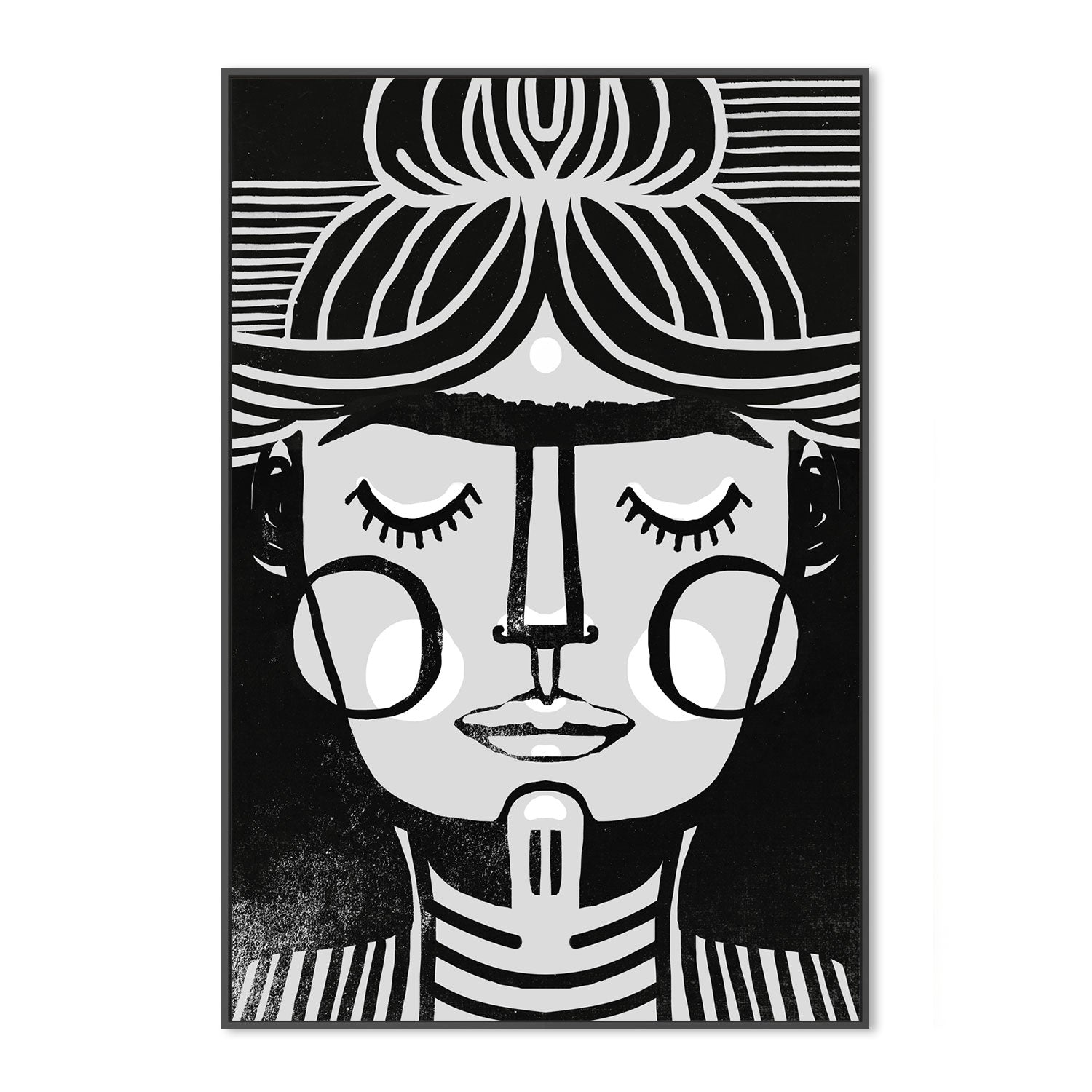 wall-art-print-canvas-poster-framed-Dreaming Frida In Black And White , By Treechild-GIOIA-WALL-ART