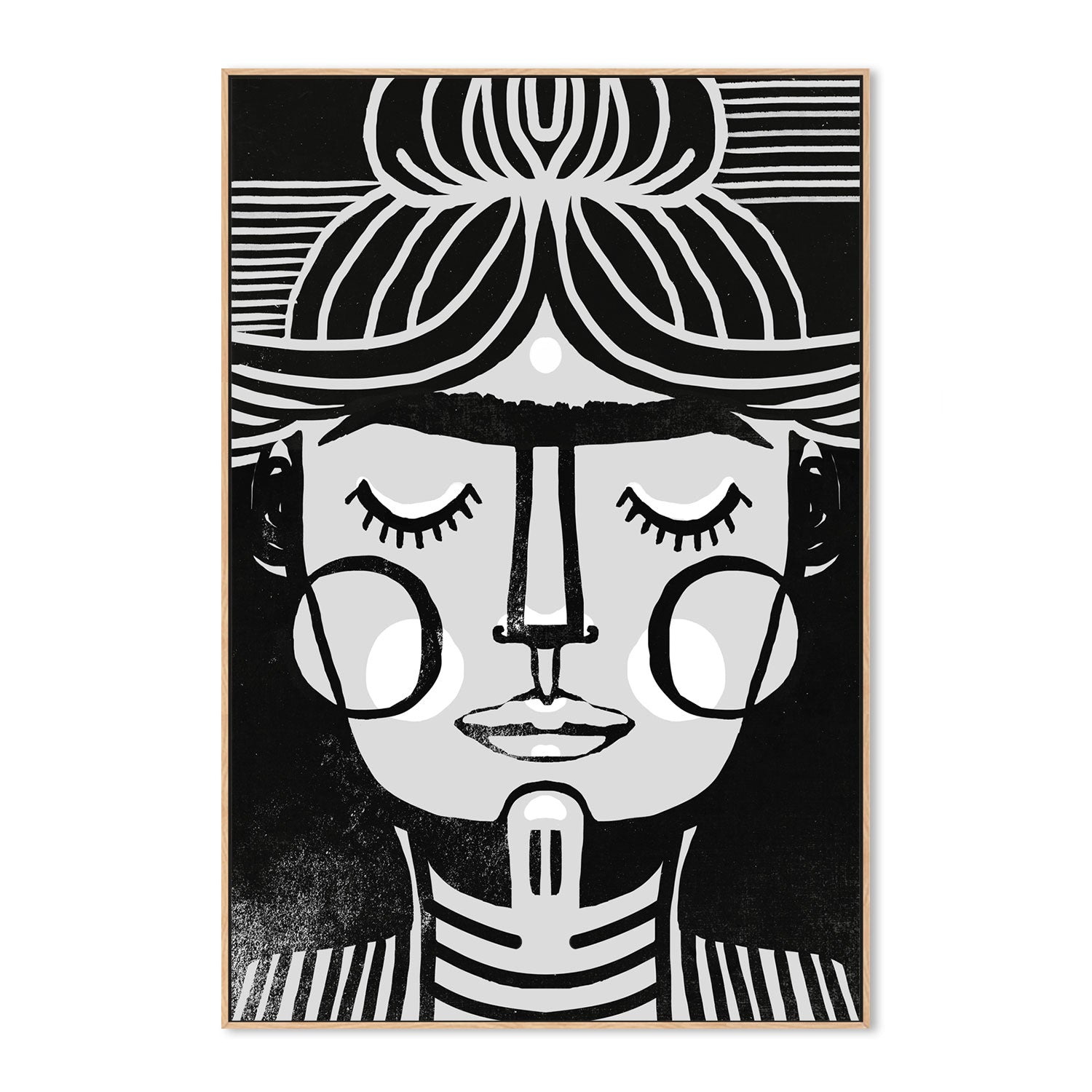 wall-art-print-canvas-poster-framed-Dreaming Frida In Black And White , By Treechild-GIOIA-WALL-ART