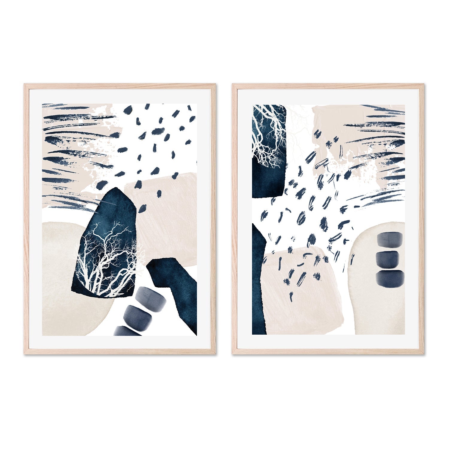 wall-art-print-canvas-poster-framed-Dreamy, Style A & B, Set Of 2 , By Sally Ann Moss-GIOIA-WALL-ART