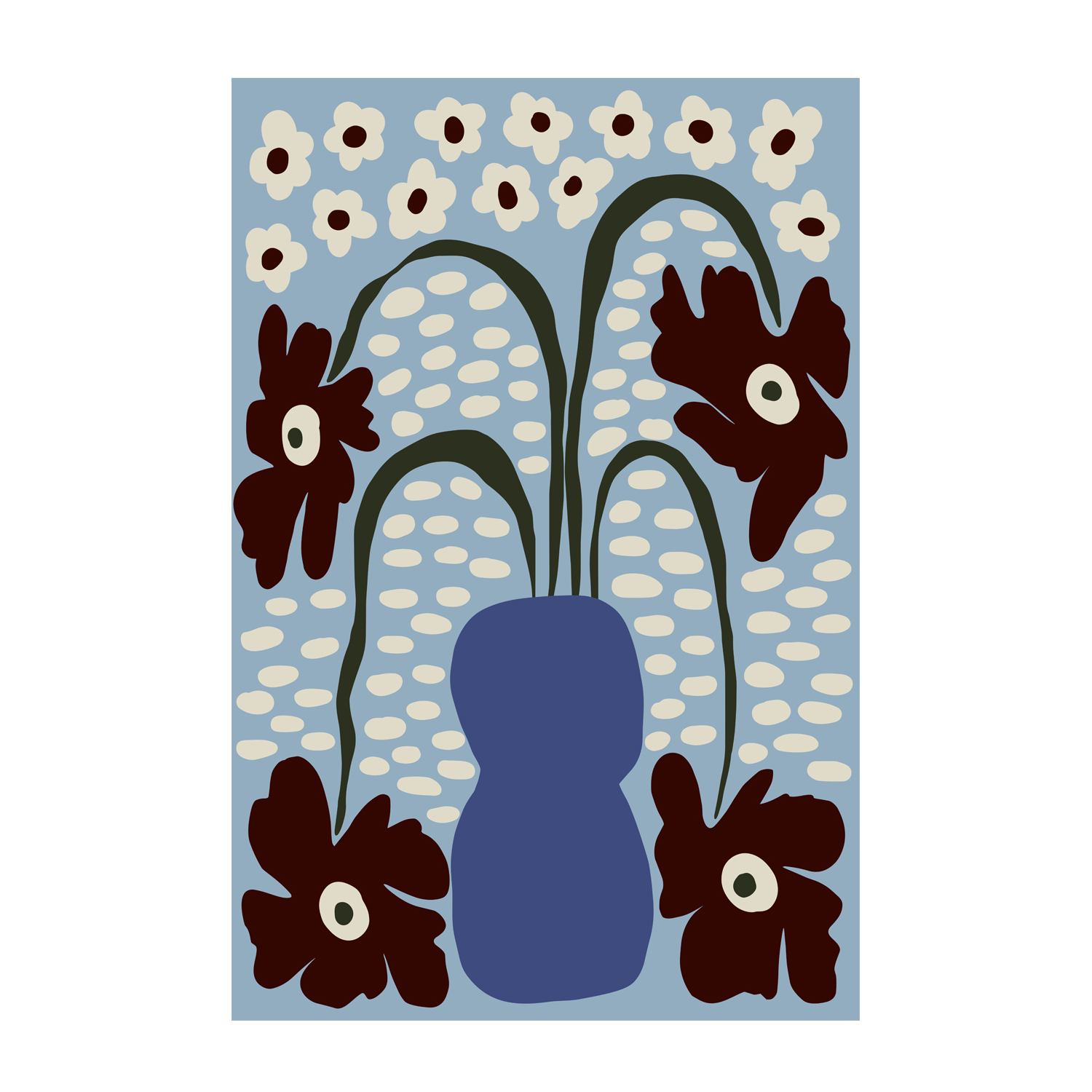 wall-art-print-canvas-poster-framed-Dropping Orange Fern, Style A , By Miho Art Studio-1