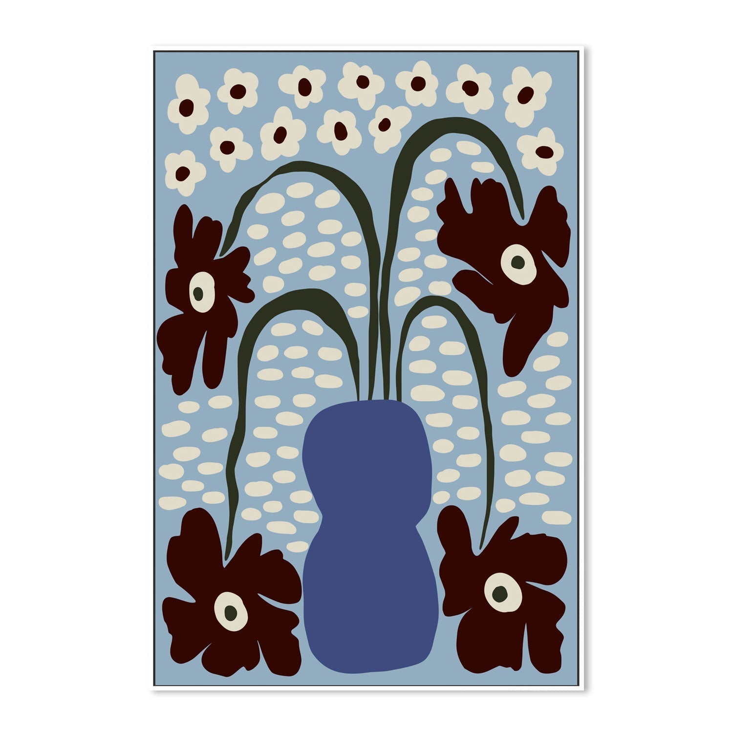 wall-art-print-canvas-poster-framed-Dropping Orange Fern, Style A , By Miho Art Studio-5