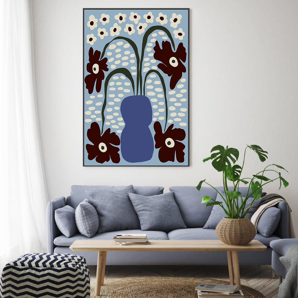 wall-art-print-canvas-poster-framed-Dropping Orange Fern, Style A , By Miho Art Studio-7