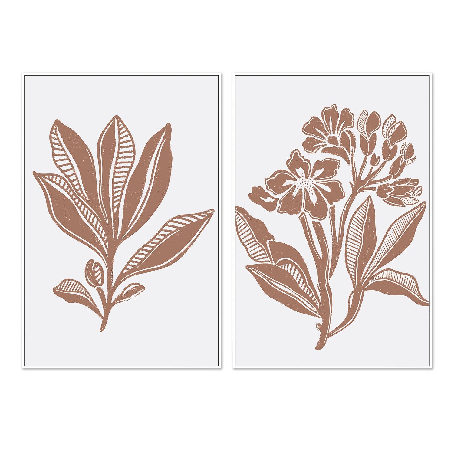 wall-art-print-canvas-poster-framed-Earthy Florals & Earthy Foliage, Set Of 2 , By Nikita Jariwala-5
