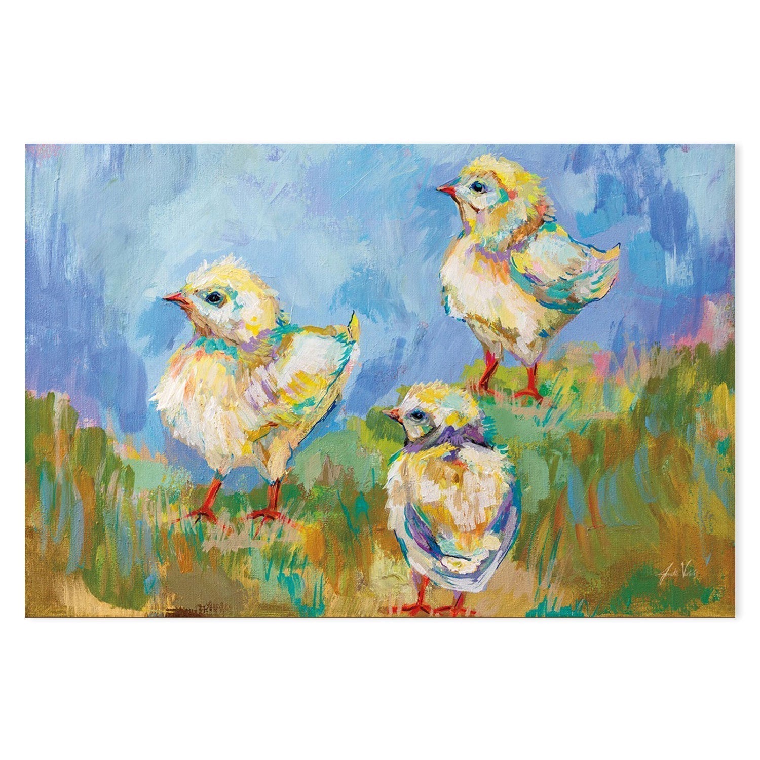 wall-art-print-canvas-poster-framed-Easter Chicks Trio-by-Jeanette Vertentes-Gioia Wall Art