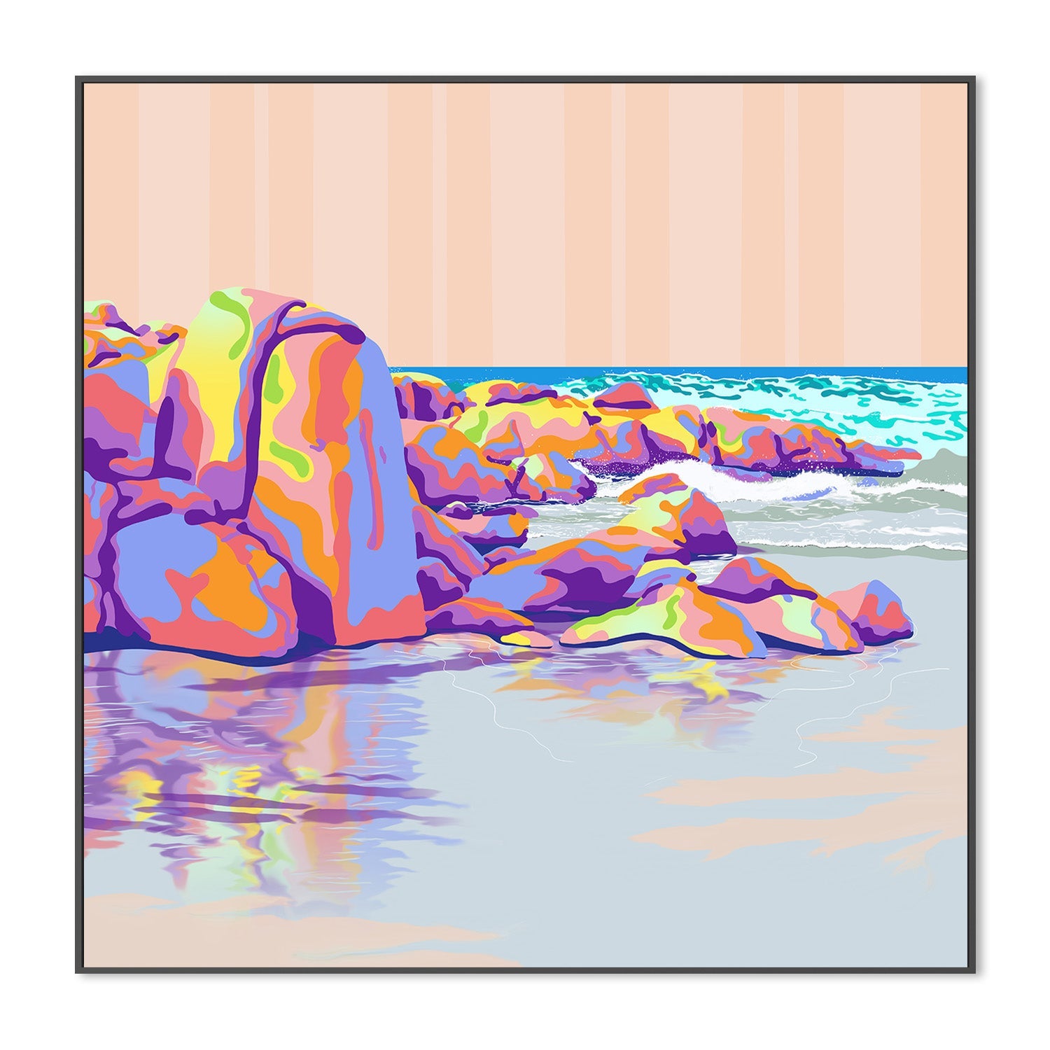 wall-art-print-canvas-poster-framed-Edgy Beach , By Unratio-3