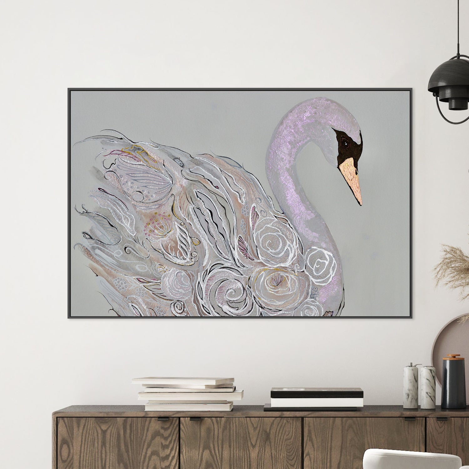 wall-art-print-canvas-poster-framed-Elegant Swan-2