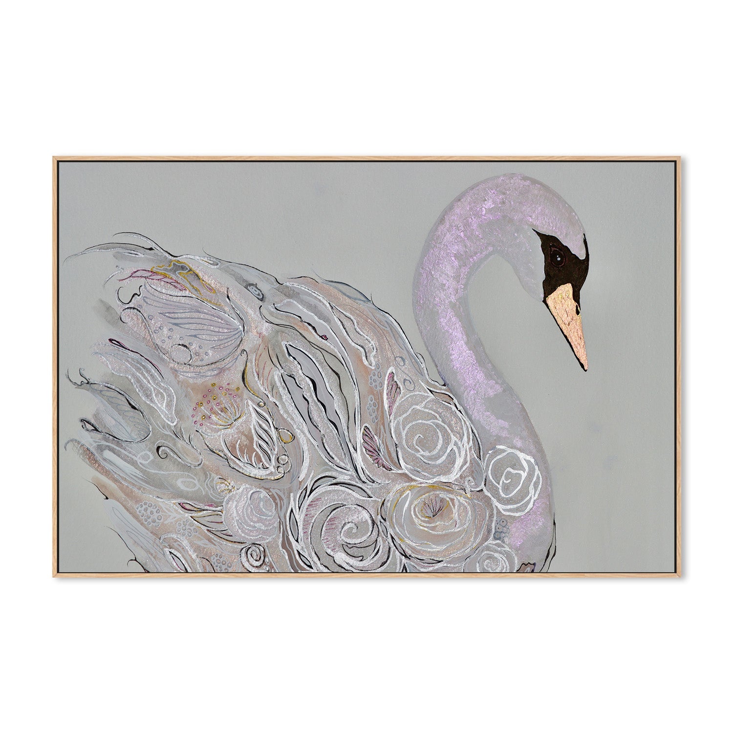 wall-art-print-canvas-poster-framed-Elegant Swan-4