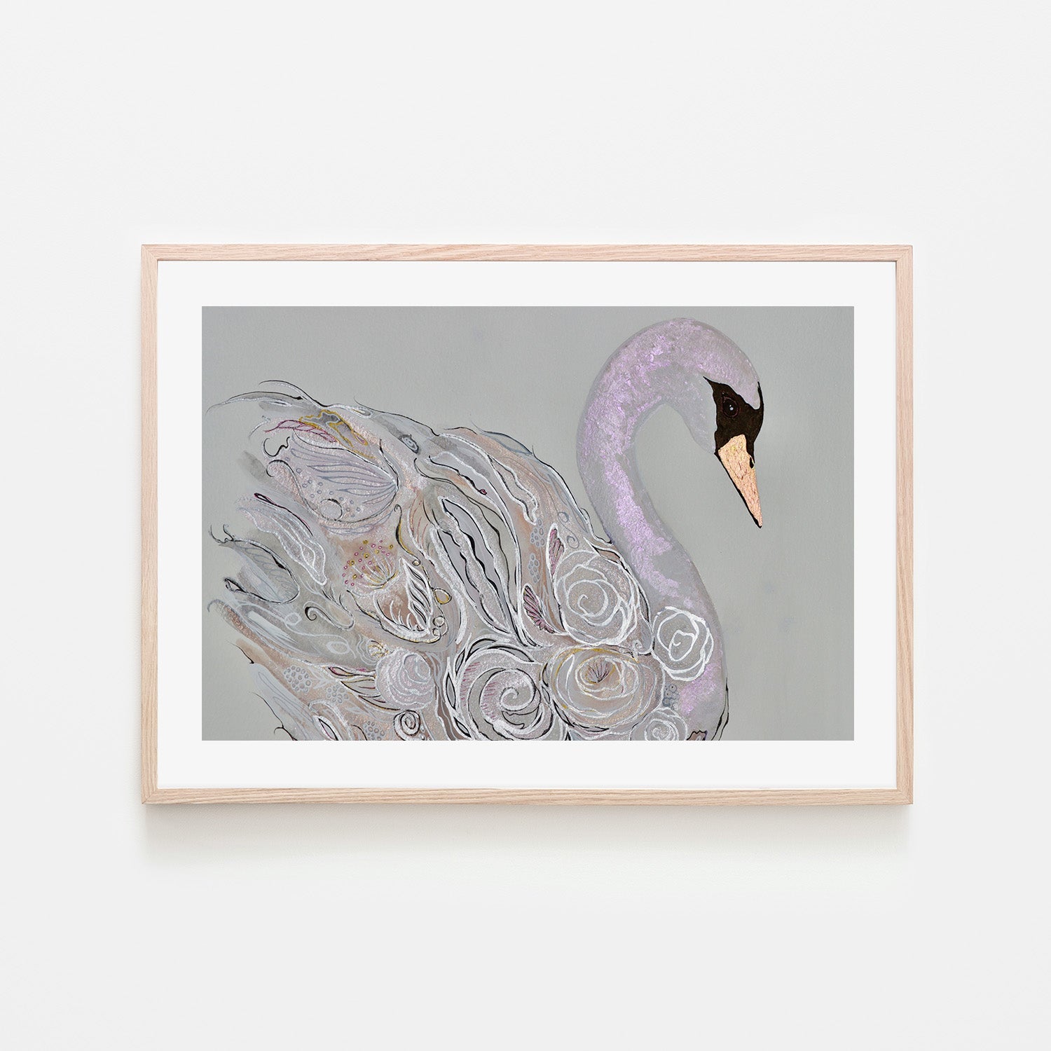 wall-art-print-canvas-poster-framed-Elegant Swan-6