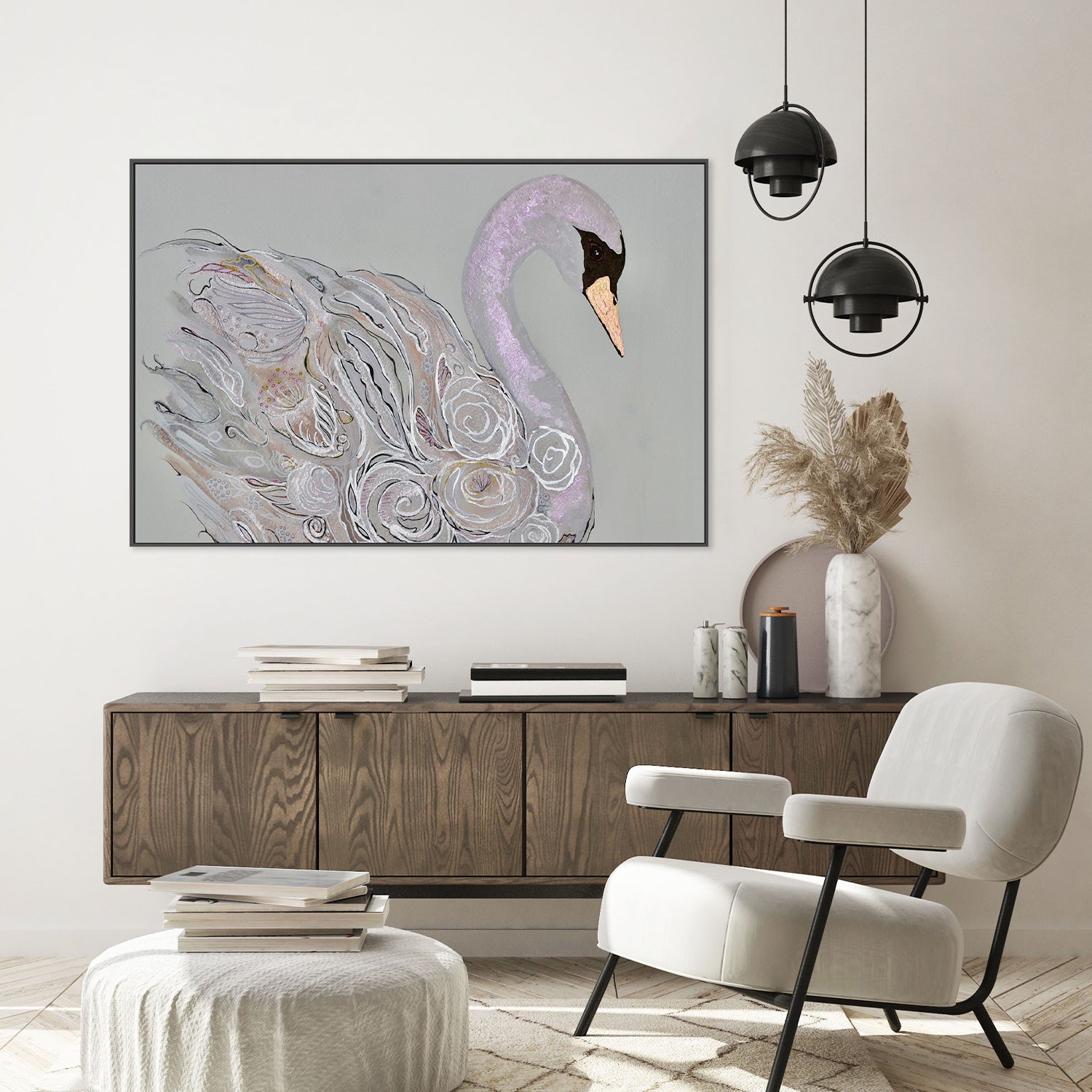 wall-art-print-canvas-poster-framed-Elegant Swan-7