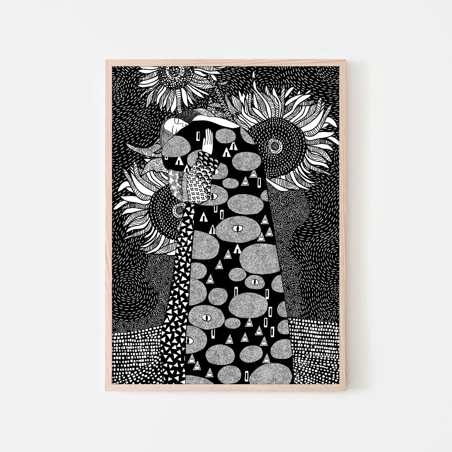 wall-art-print-canvas-poster-framed-Embrace With Sunflowers-6