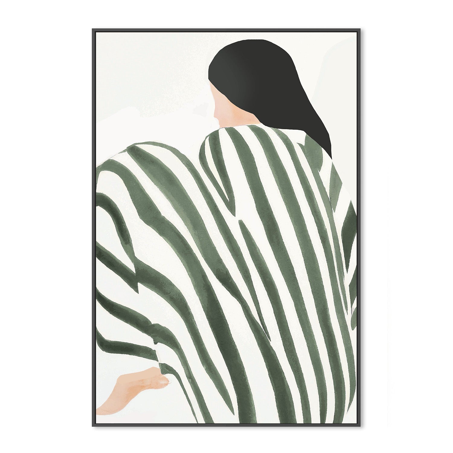 wall-art-print-canvas-poster-framed-Emerald Stria-3