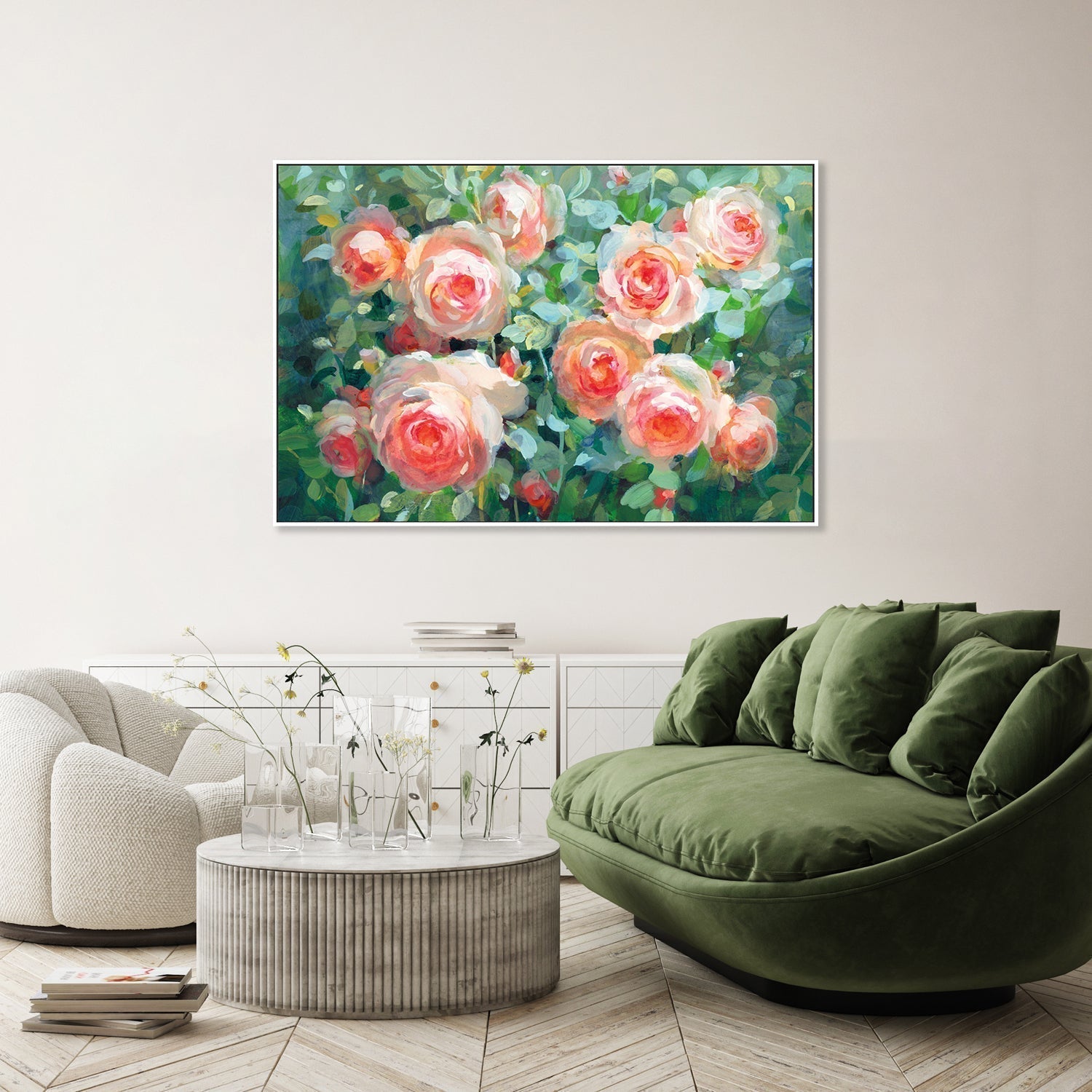 wall-art-print-canvas-poster-framed-English Roses-by-Danhui Nai-Gioia Wall Art