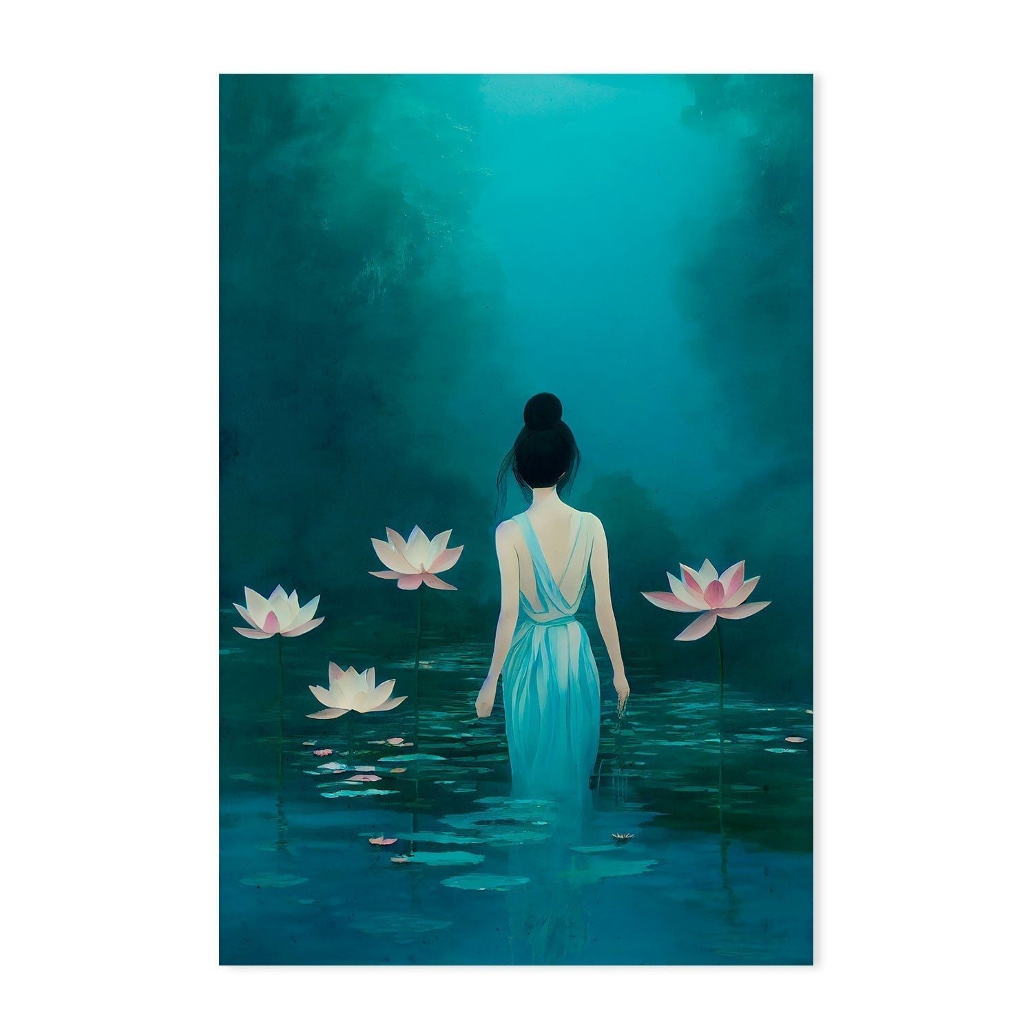 wall-art-print-canvas-poster-framed-Ethereal Pond , By Treechild-GIOIA-WALL-ART