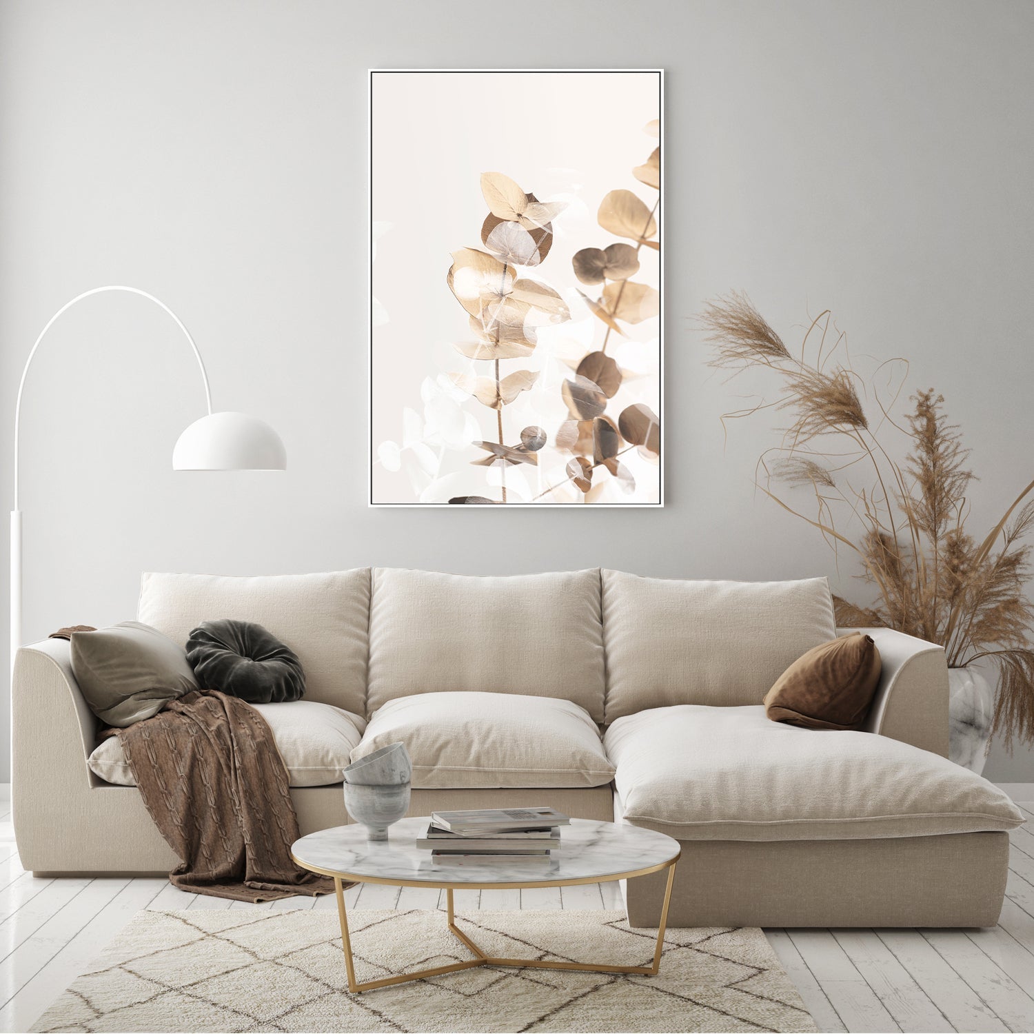wall-art-print-canvas-poster-framed-Eucalyptus Creative Gold, Style A-by-Plus X Studio-Gioia Wall Art