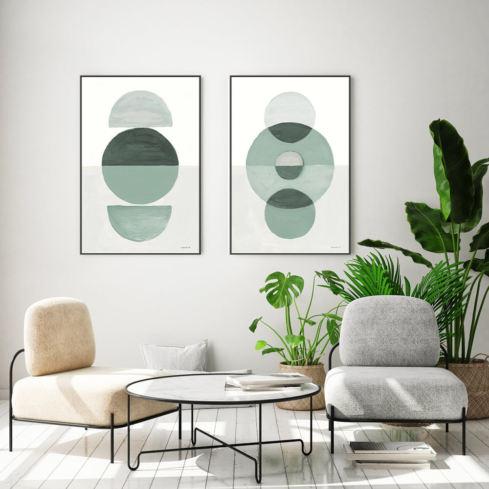 wall-art-print-canvas-poster-framed-Eucalyptus, Style A & B, Set Of 2 , By Danhui Nai-GIOIA-WALL-ART