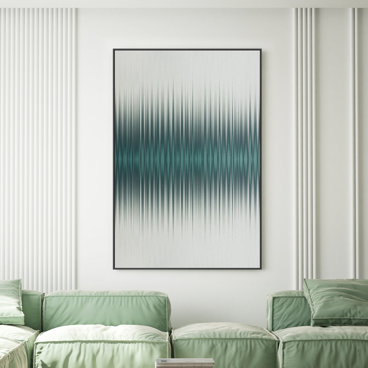 wall-art-print-canvas-poster-framed-Euphoria, White and Green, Style A , By Alma-2