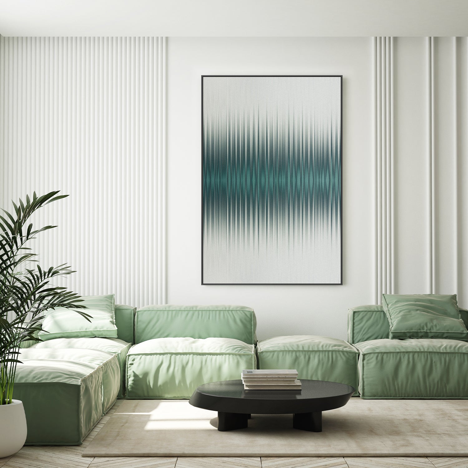 wall-art-print-canvas-poster-framed-Euphoria, White and Green, Style A , By Alma-7