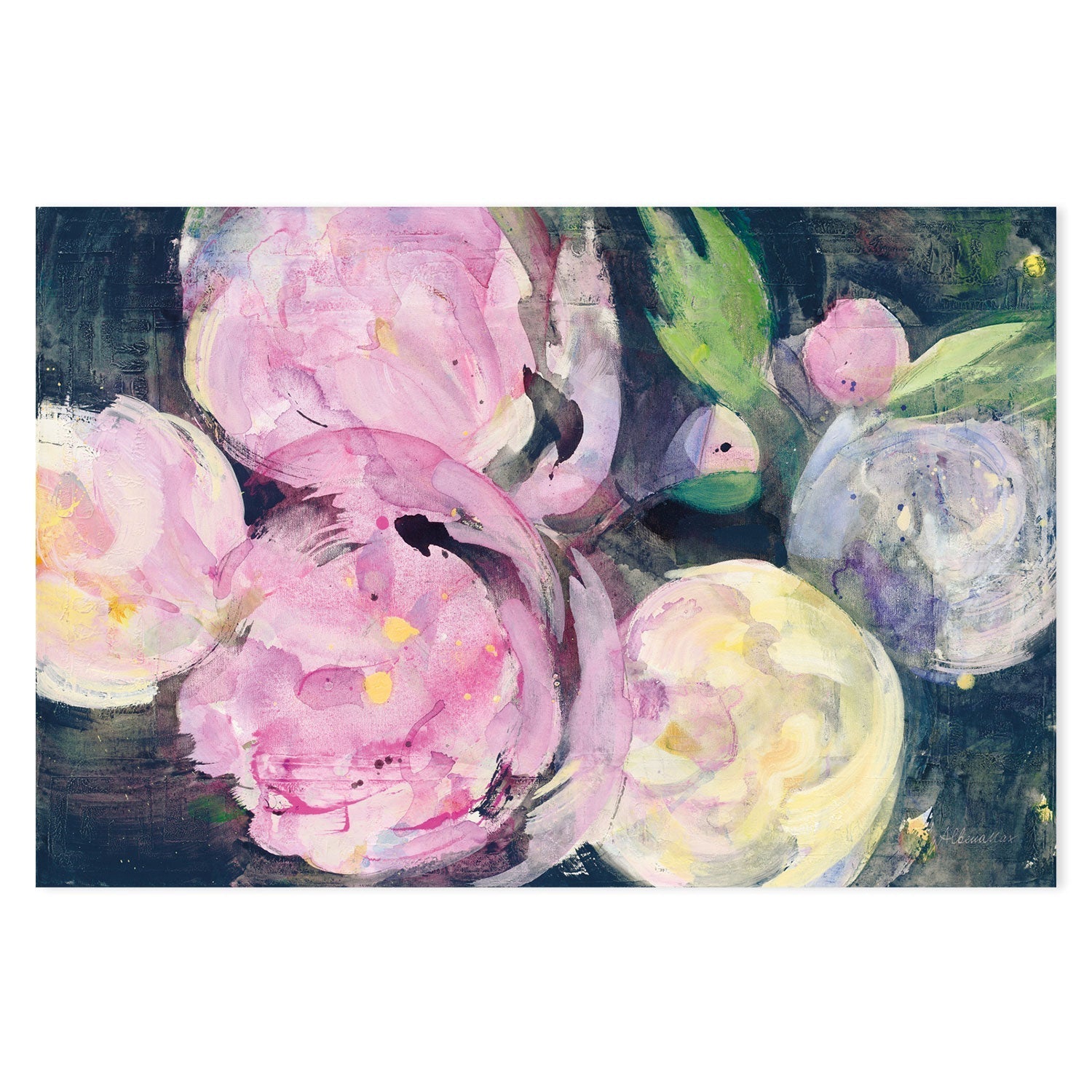 wall-art-print-canvas-poster-framed-Evening Peonies, Style A , By Albena Hristova-GIOIA-WALL-ART