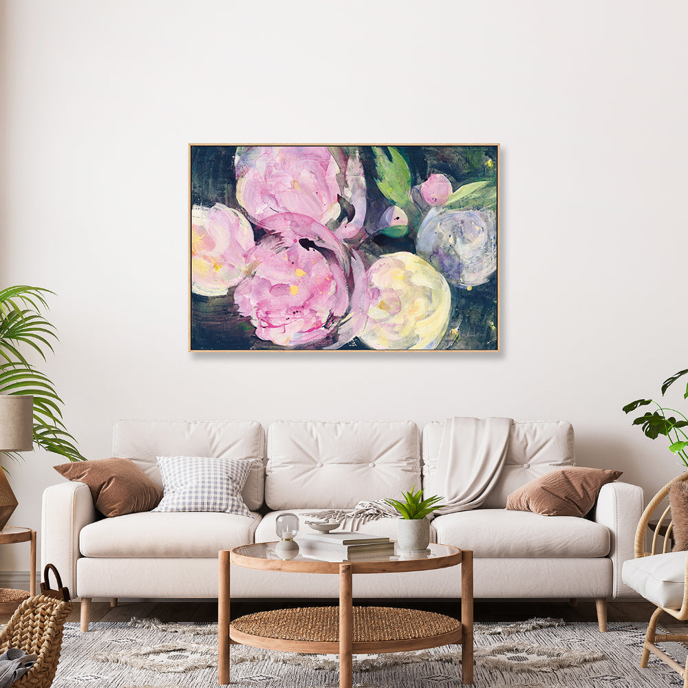 wall-art-print-canvas-poster-framed-Evening Peonies, Style A , By Albena Hristova-GIOIA-WALL-ART