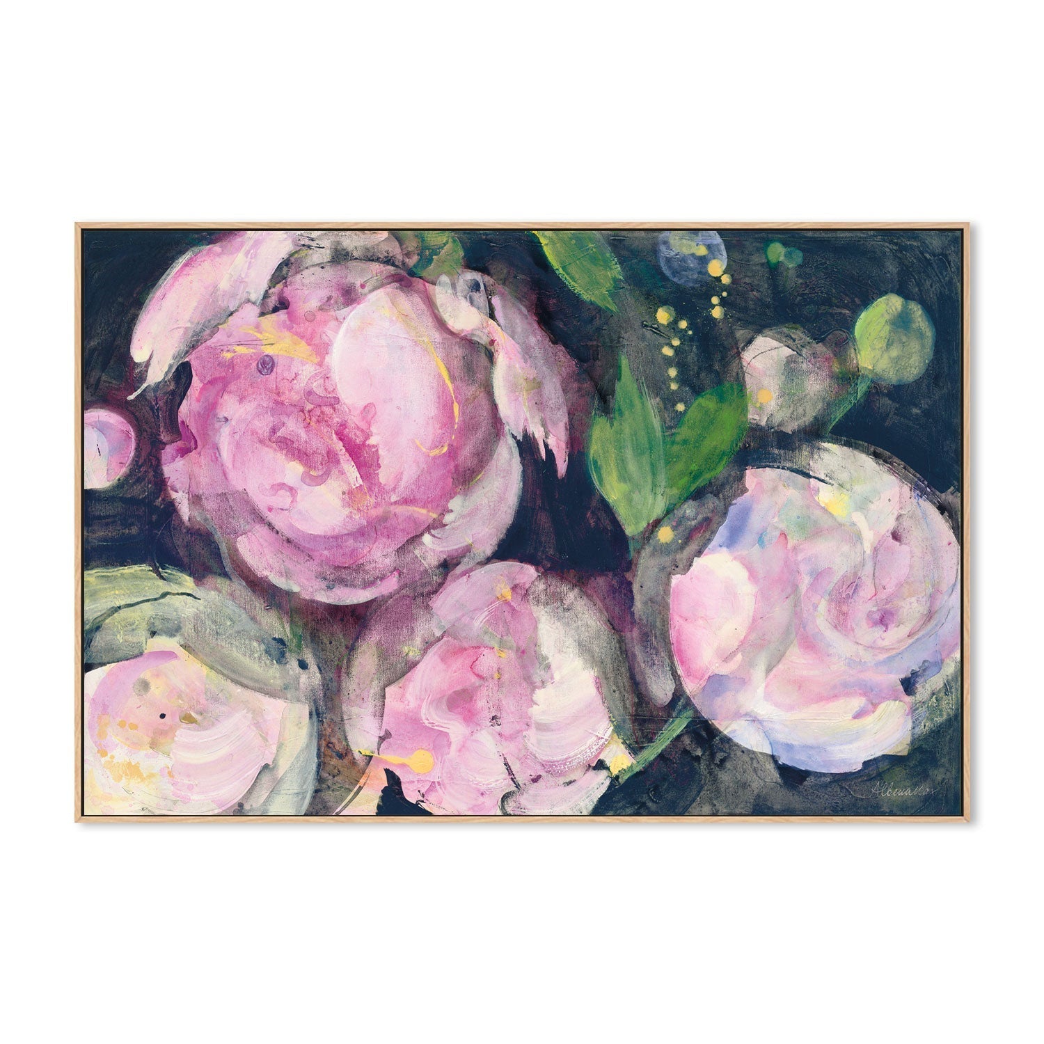 wall-art-print-canvas-poster-framed-Evening Peonies, Style B , By Albena Hristova-GIOIA-WALL-ART