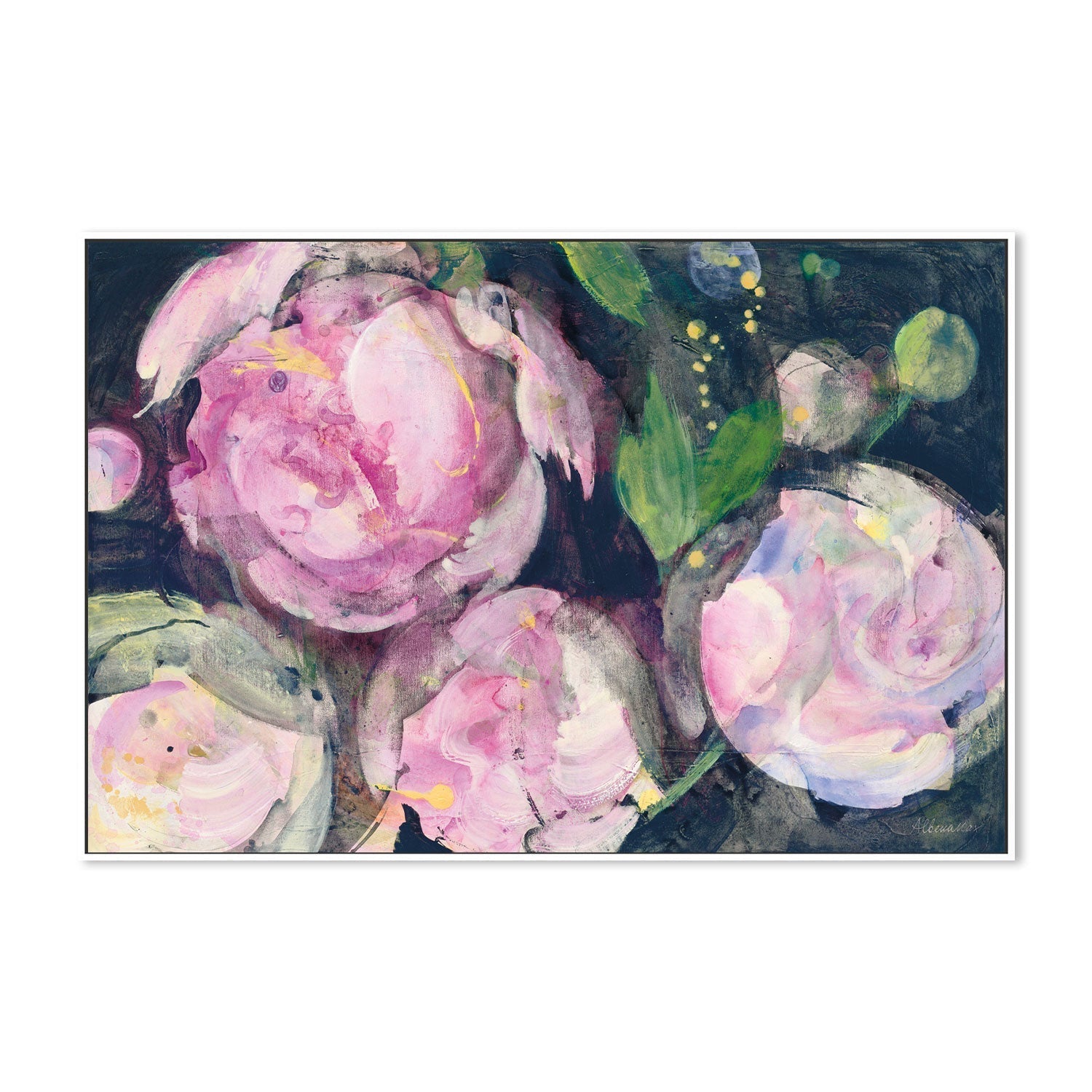 wall-art-print-canvas-poster-framed-Evening Peonies, Style B , By Albena Hristova-GIOIA-WALL-ART