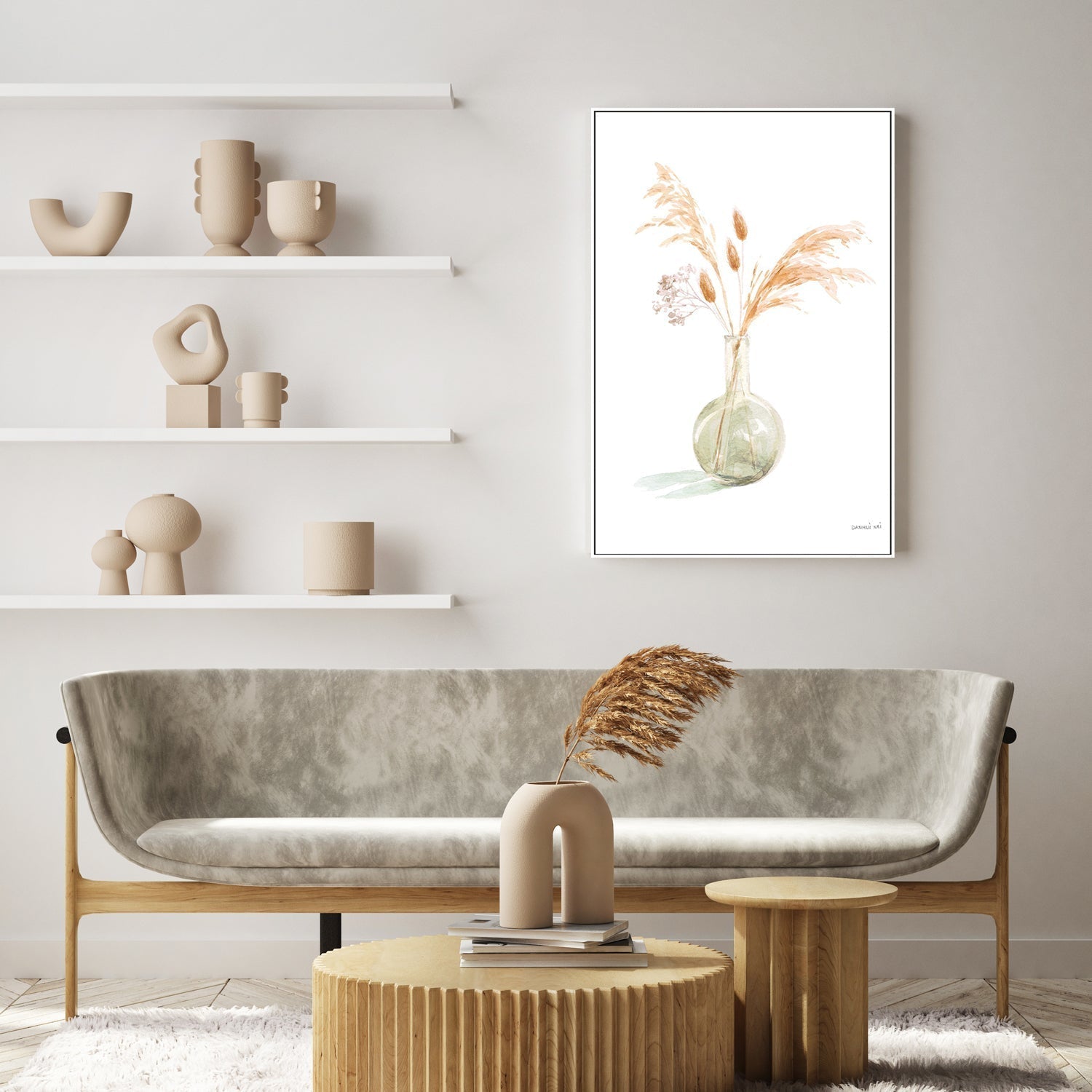 wall-art-print-canvas-poster-framed-Everlasting Bouquet, Neutral, Style B-by-Danhui Nai-Gioia Wall Art