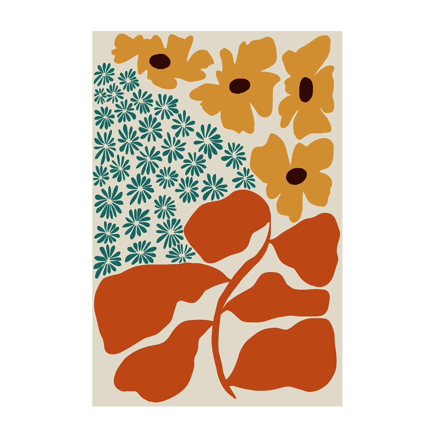 wall-art-print-canvas-poster-framed-Exotic Flower Garden , By Miho Art Studio-1