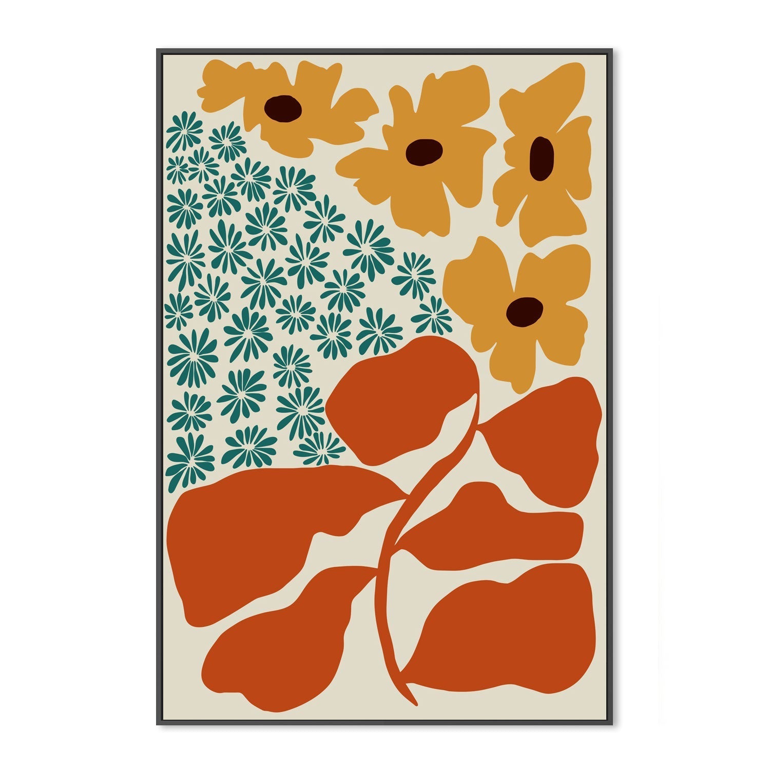 wall-art-print-canvas-poster-framed-Exotic Flower Garden , By Miho Art Studio-3