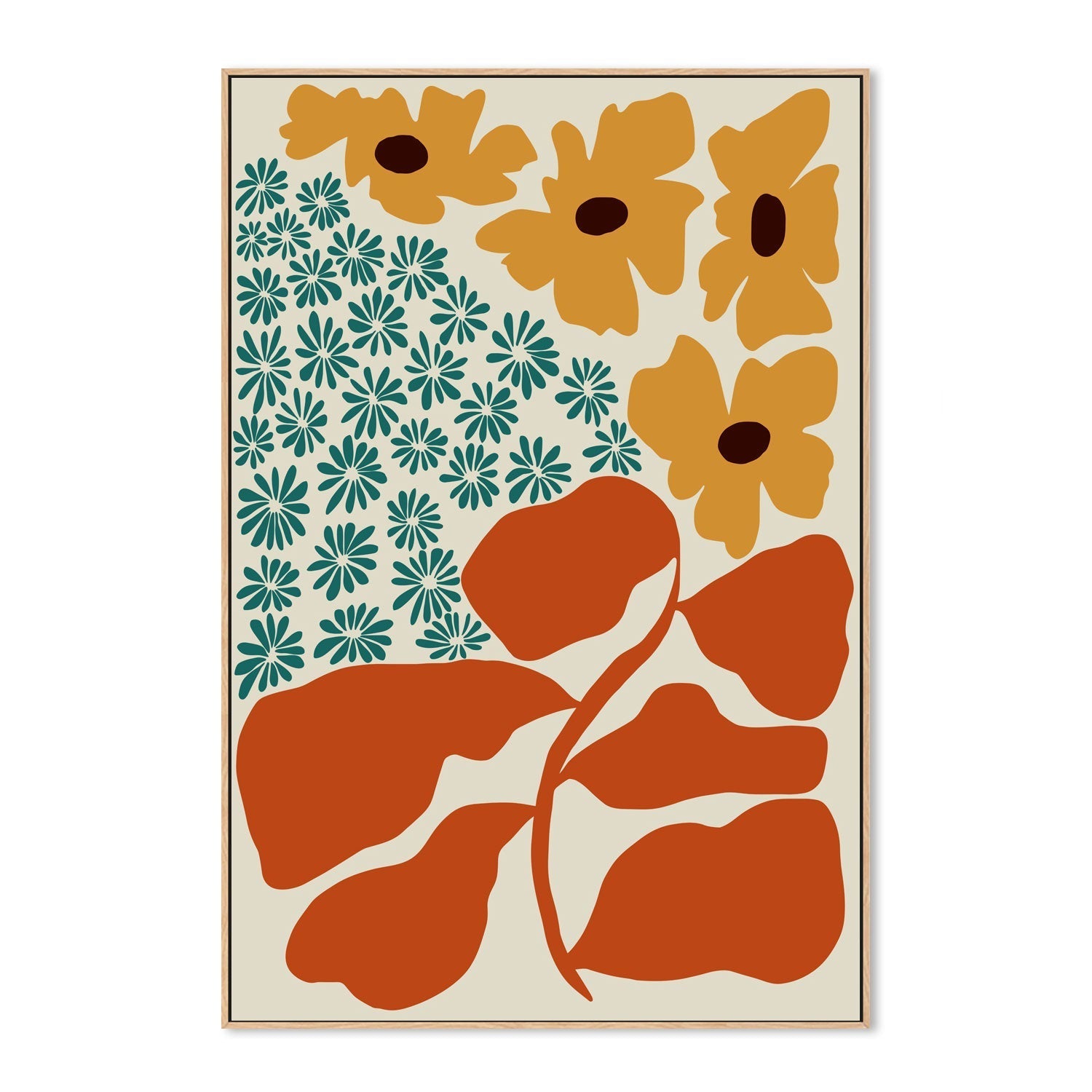 wall-art-print-canvas-poster-framed-Exotic Flower Garden , By Miho Art Studio-4