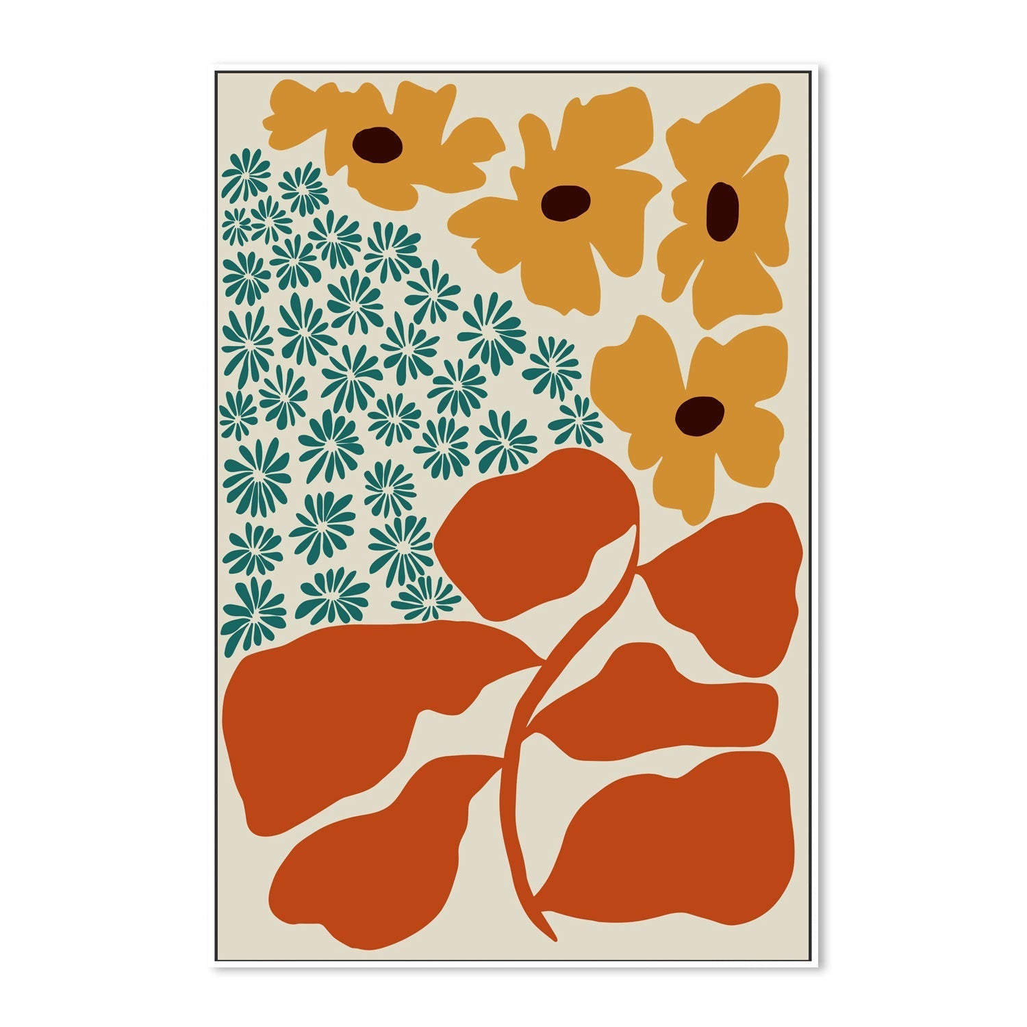 wall-art-print-canvas-poster-framed-Exotic Flower Garden , By Miho Art Studio-5