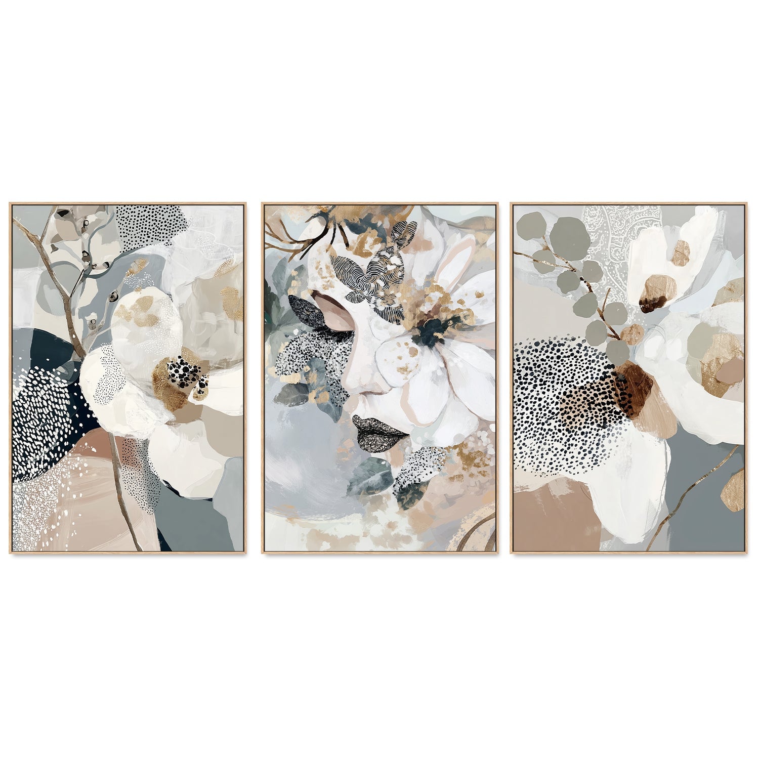 wall-art-print-canvas-poster-framed-Fae, Set Of 3-4