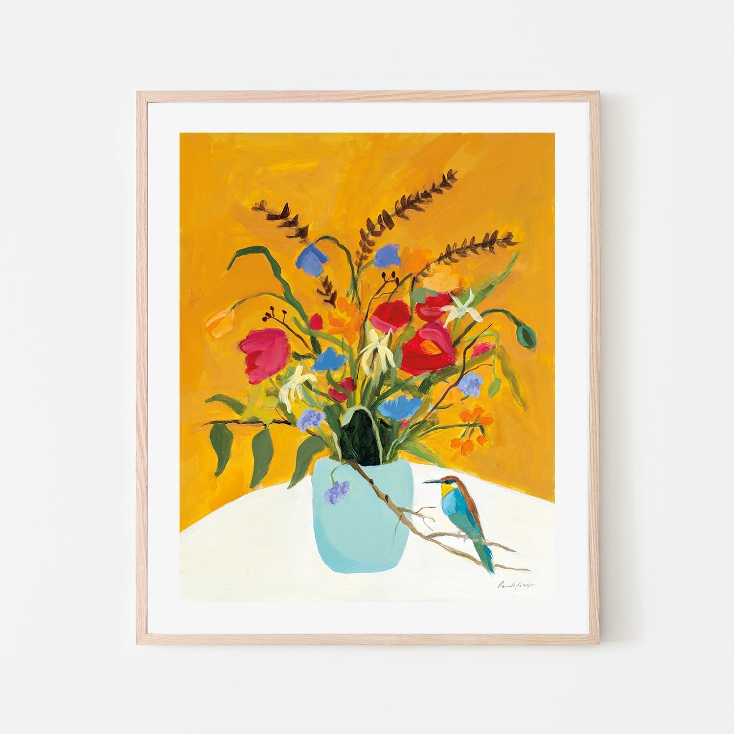 wall-art-print-canvas-poster-framed-Fall Floral with Bird , By Pamela Munger-6