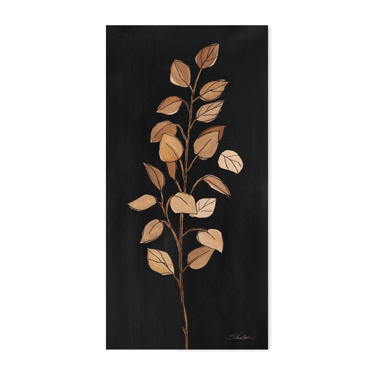 wall-art-print-canvas-poster-framed-Farm Branch on Black, Style A-by-Silvia Vassileva-Gioia Wall Art