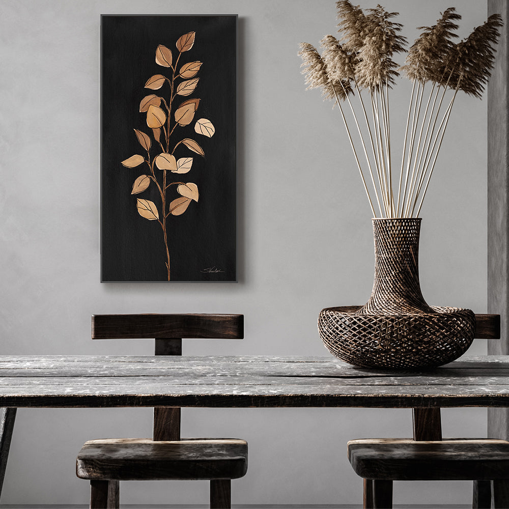 wall-art-print-canvas-poster-framed-Farm Branch on Black, Style A-by-Silvia Vassileva-Gioia Wall Art