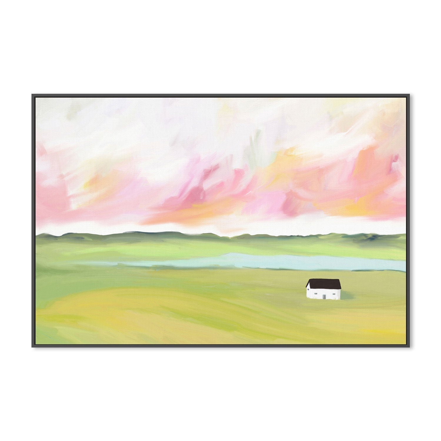 wall-art-print-canvas-poster-framed-Farm House by The Lake , By Leah Straatsma-3