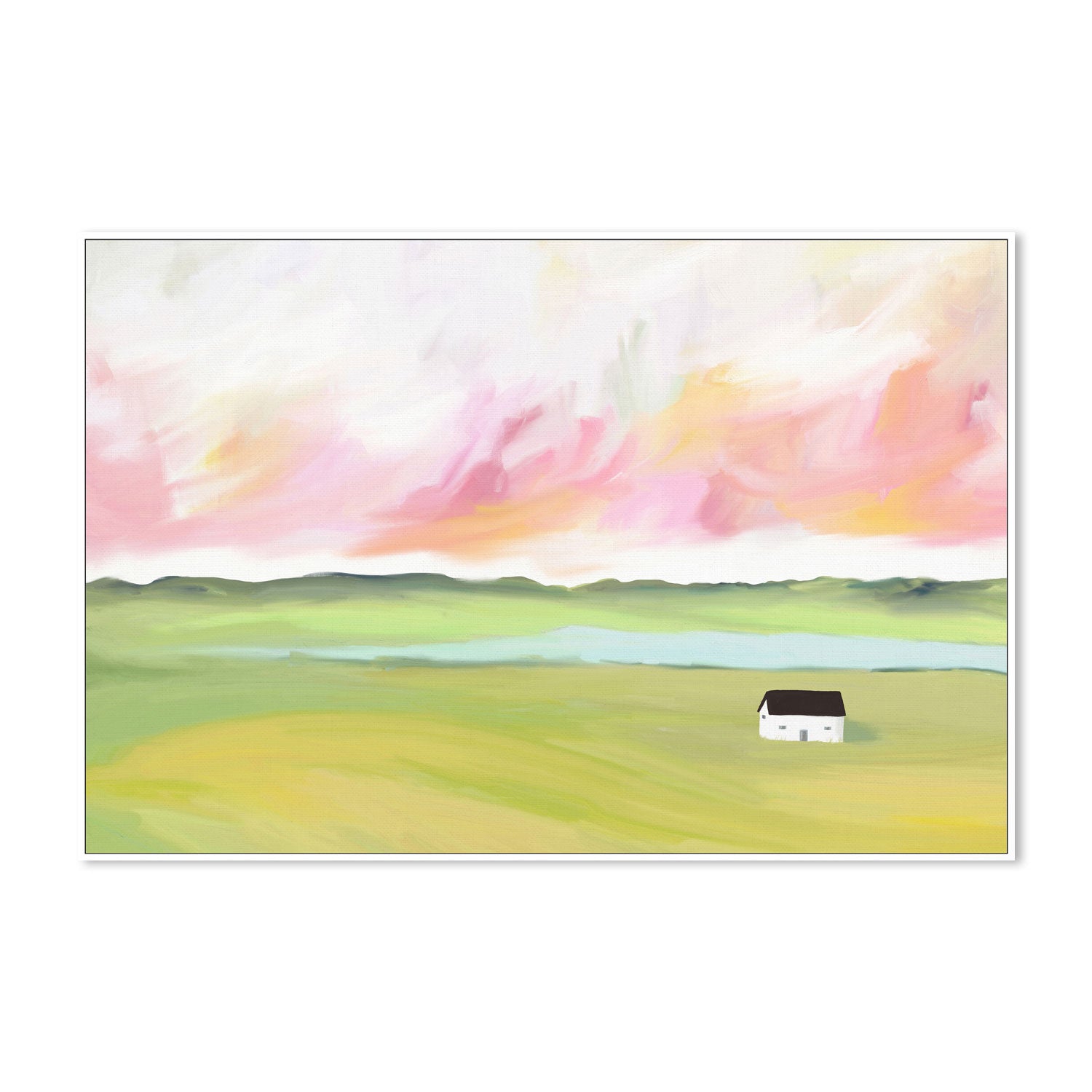 wall-art-print-canvas-poster-framed-Farm House by The Lake , By Leah Straatsma-5