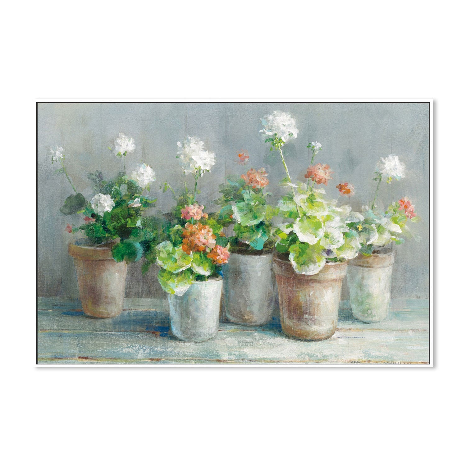 wall-art-print-canvas-poster-framed-Farmhouse Geraniums-by-Danhui Nai-Gioia Wall Art