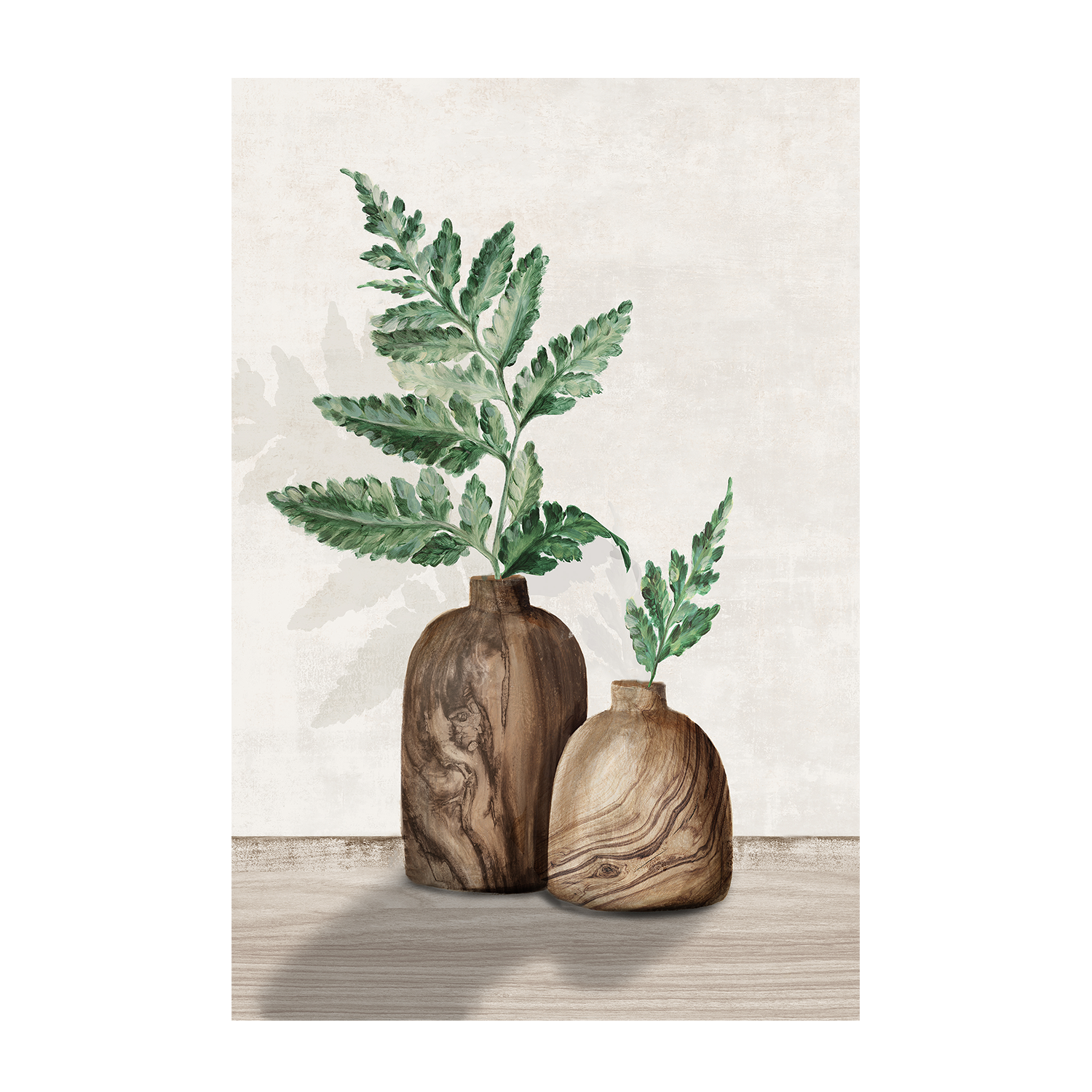 wall-art-print-canvas-poster-framed-Fern And Wood, Style A , By Eva Watts-1