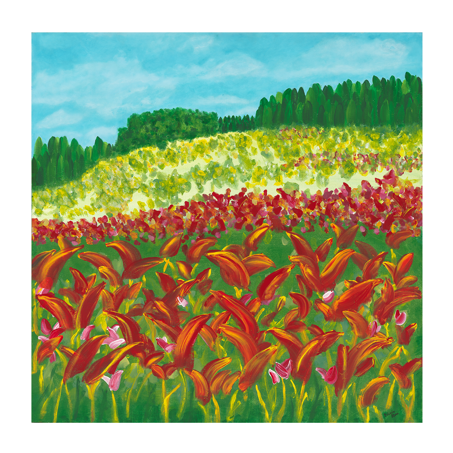wall-art-print-canvas-poster-framed-Fiery Flora , By Belinda Stone-GIOIA-WALL-ART