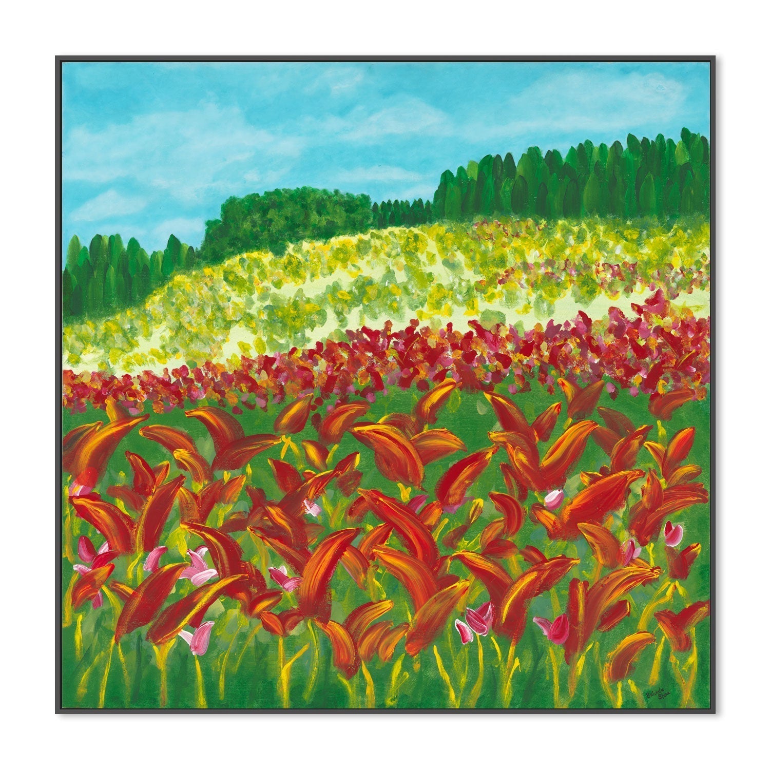 wall-art-print-canvas-poster-framed-Fiery Flora , By Belinda Stone-GIOIA-WALL-ART