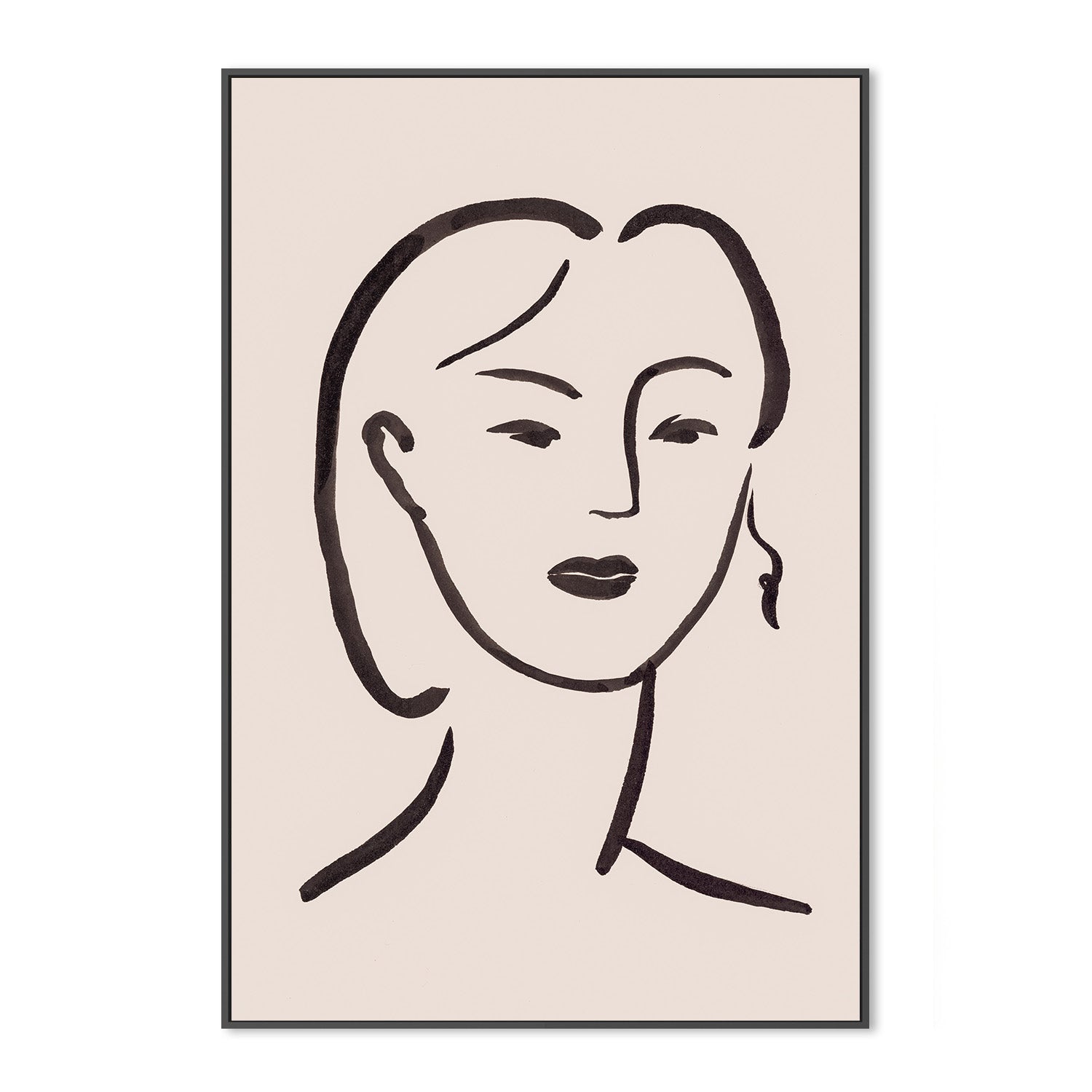 wall-art-print-canvas-poster-framed-Figurative Face Brown, Style B-3