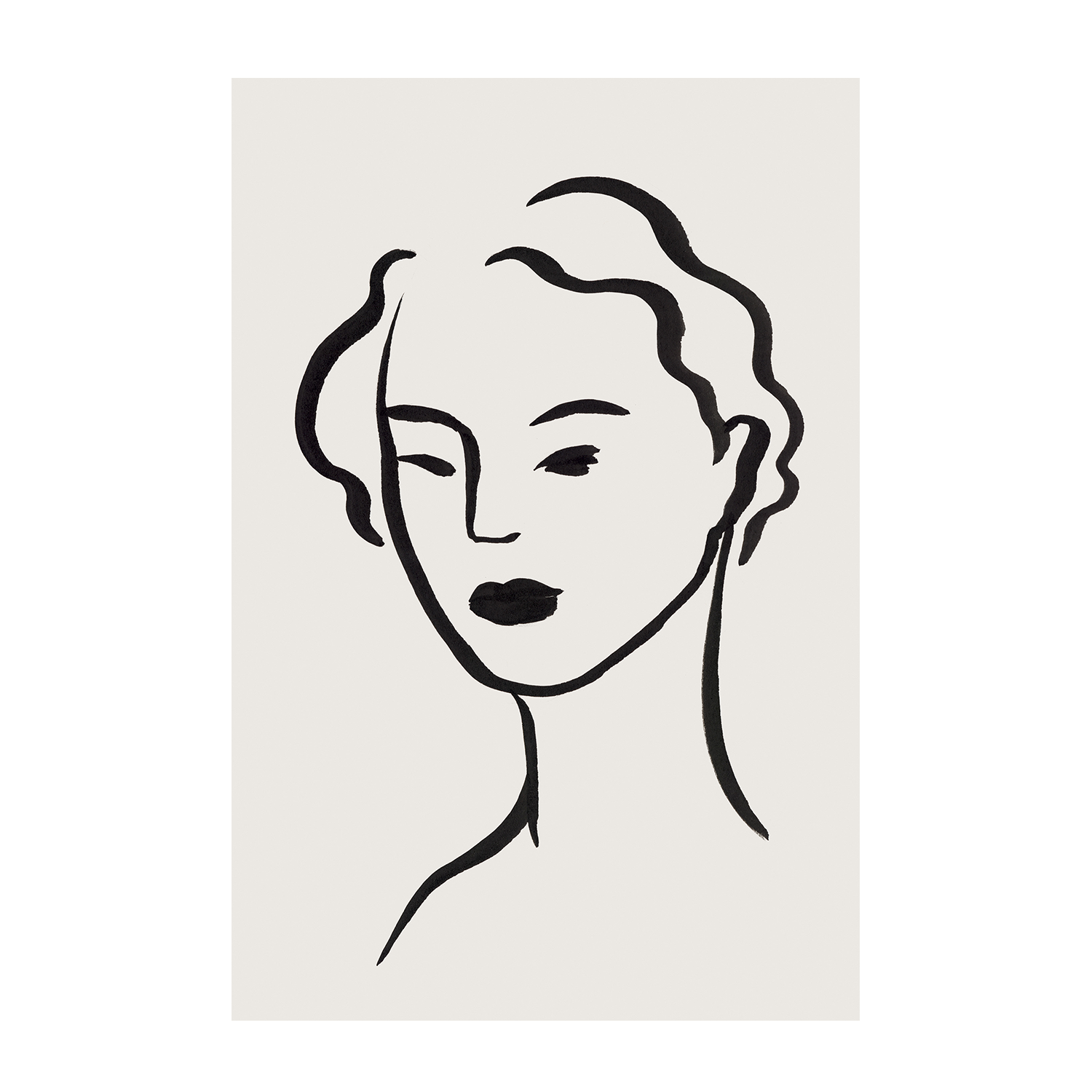 wall-art-print-canvas-poster-framed-Figurative Face, Style A-1