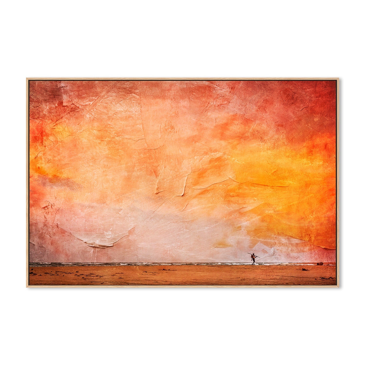 wall-art-print-canvas-poster-framed-Fisherman Walking Home Against a Painted Sunset Sky, Roving , By Andrew Paranavitana-5