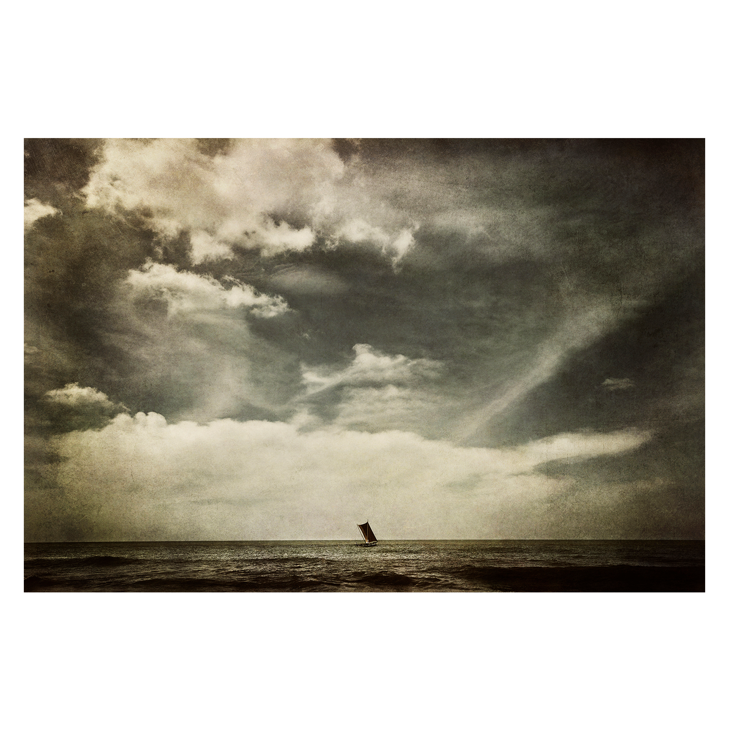 wall-art-print-canvas-poster-framed-Fishing Boat at Sea Against a Big Sky Landscape, High Seas , By Andrew Paranavitana-2